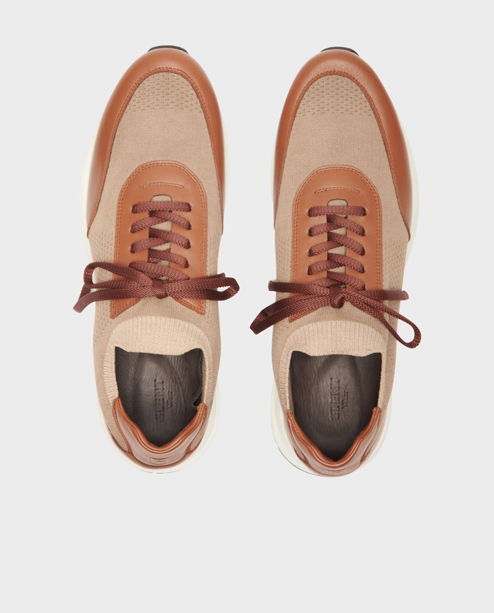 Zapatillas de hombre tipo calcetín con suela vibram - Glent - Marrón Marrón-4