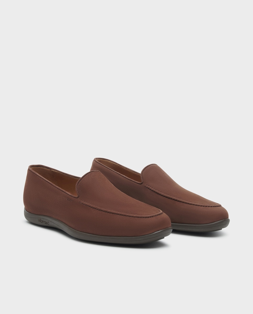 Mocasines driver de hombre de piel con suela vibram ancho especial - Glent - Marrón Marrón-3