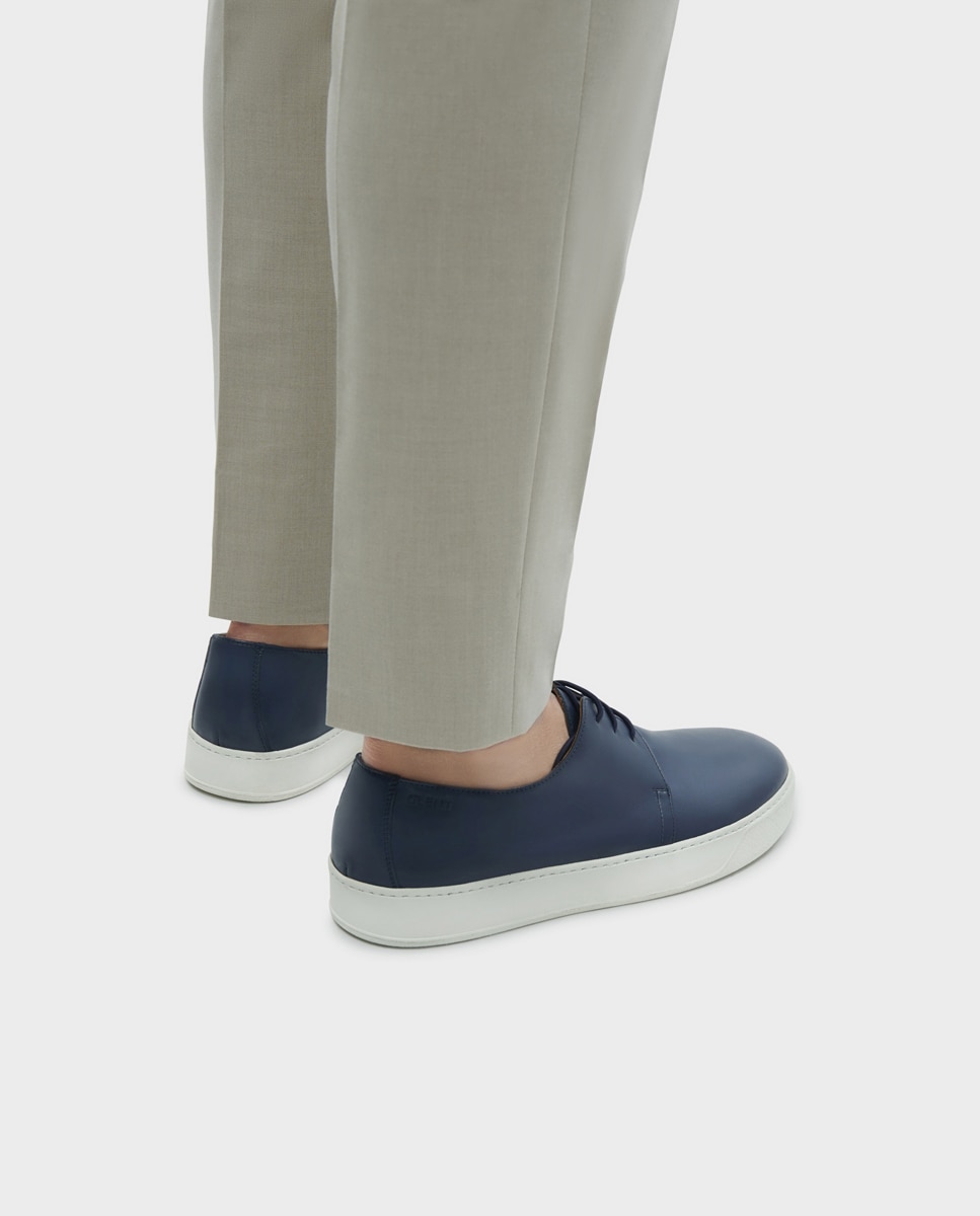 Zapatillas de vestir de hombre de piel con cordones - Glent - Azul marino Azul marino-2