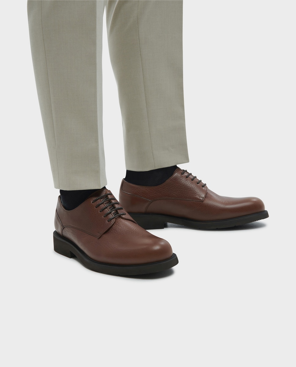 Bluchers de hombre de piel ancho especial - Glent - Marrón Marrón-2