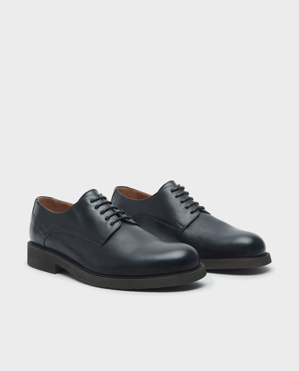 Bluchers de hombre de piel - Glent - Azul marino Azul marino-2