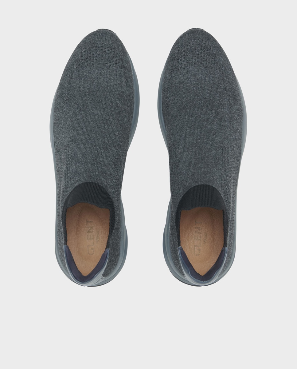 Zapatillas de hombre tipo calcetín con suela vibram - Glent - Gris Gris-2