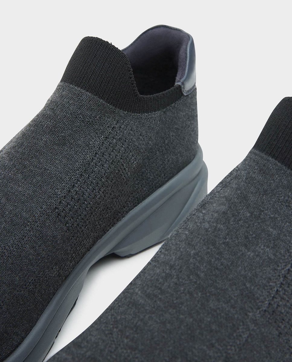 Zapatillas de hombre tipo calcetín con suela vibram - Glent - Gris Gris-4