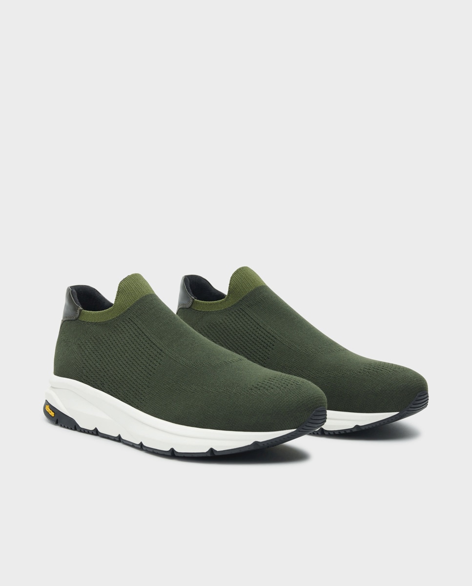 Zapatillas de hombre tipo calcetín con suela vibram - Glent - Verde Verde-3