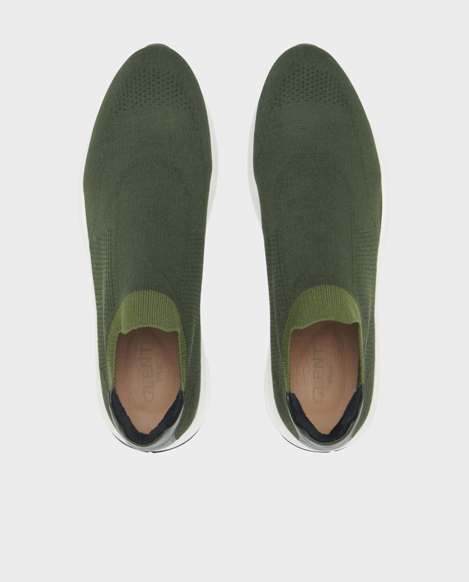 Zapatillas de hombre tipo calcetín con suela vibram - Glent - Verde Verde-4