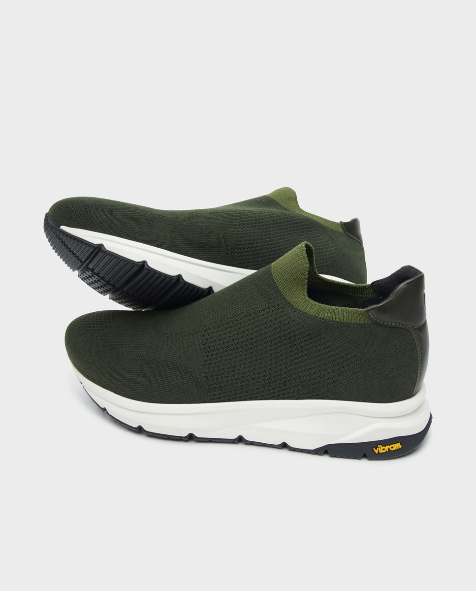 Zapatillas de hombre tipo calcetín con suela vibram - Glent - Verde Verde-5