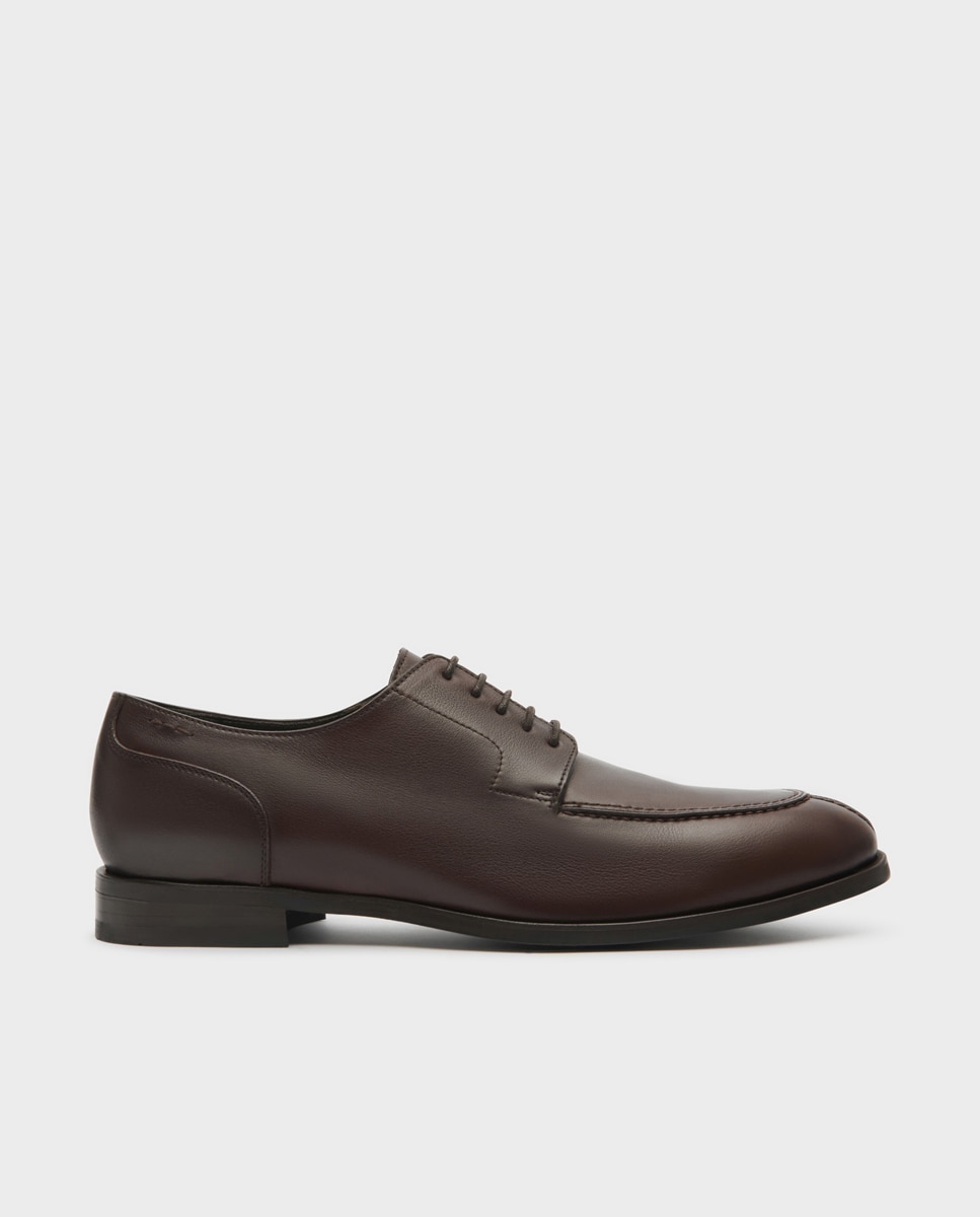 Imagen 0 de Zapatos de cordones de hombre de piel ancho especial Marrón