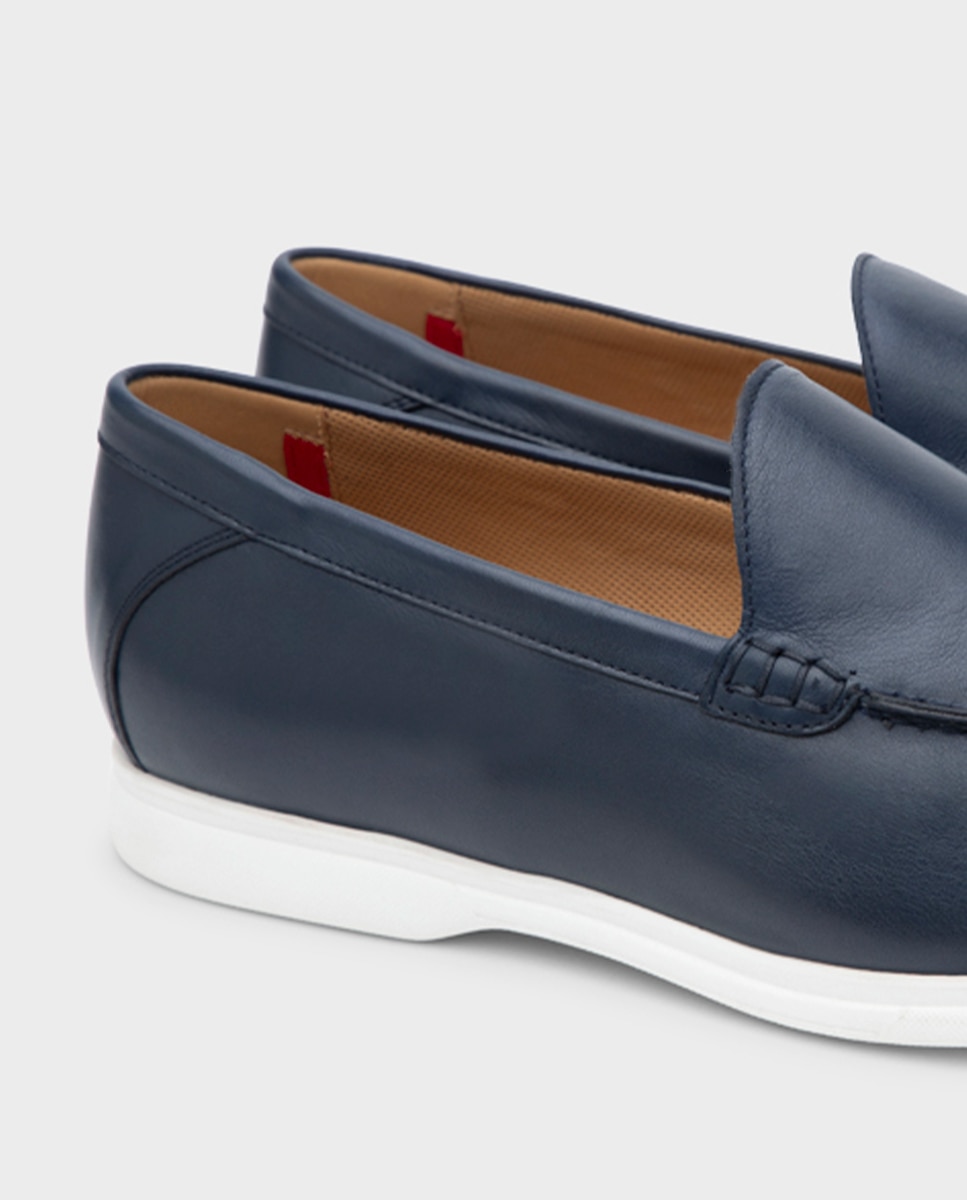 Mocasines venecianos de hombre de piel y suela de goma - Glent - Azul marino Azul marino-2