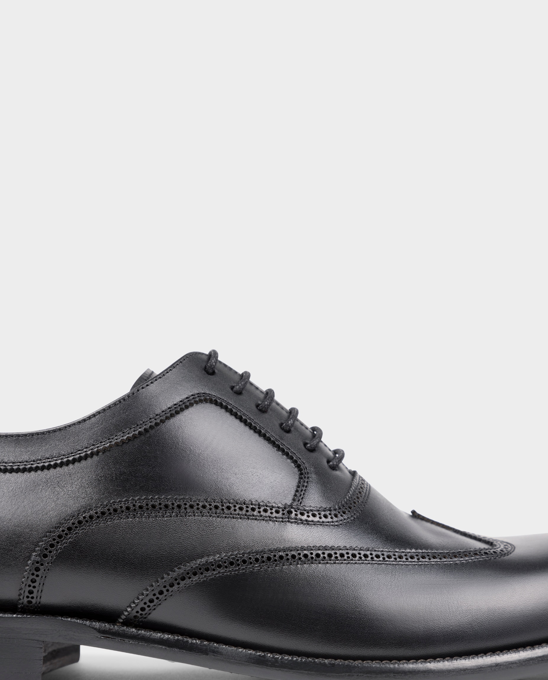Zapatos oxford wingtip de hombre de piel - Glent - Negro Negro-4