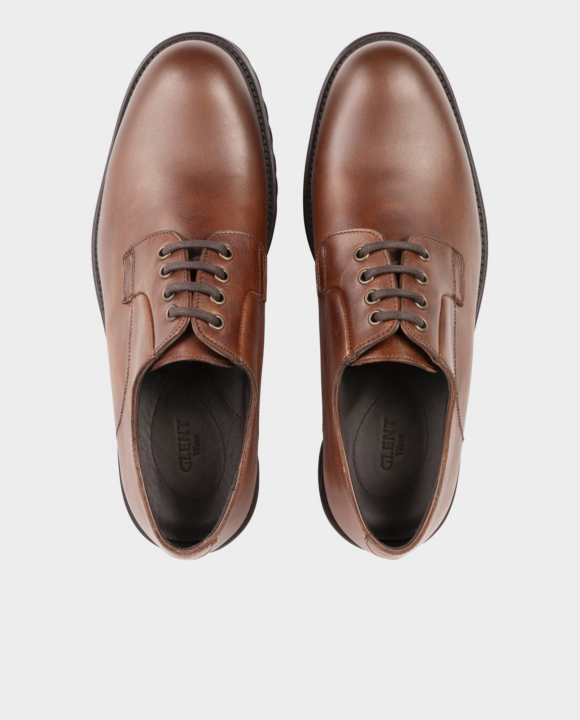 Imagen 2 de Bluchers de hombre de piel con suela track - Glent - Marrón Marrón