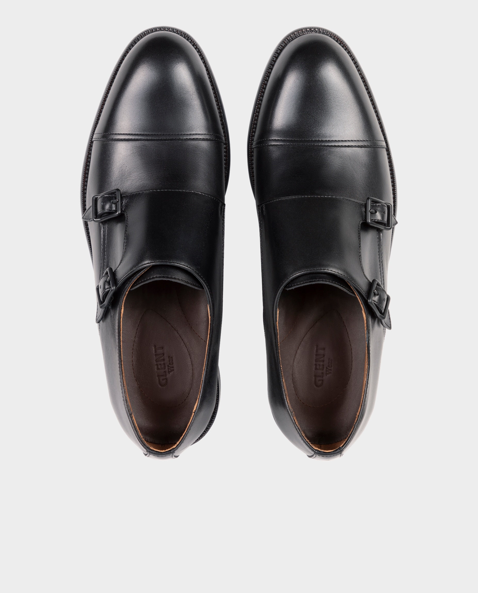 Zapatos monk de hombre de piel - Glent - Negro Negro-2