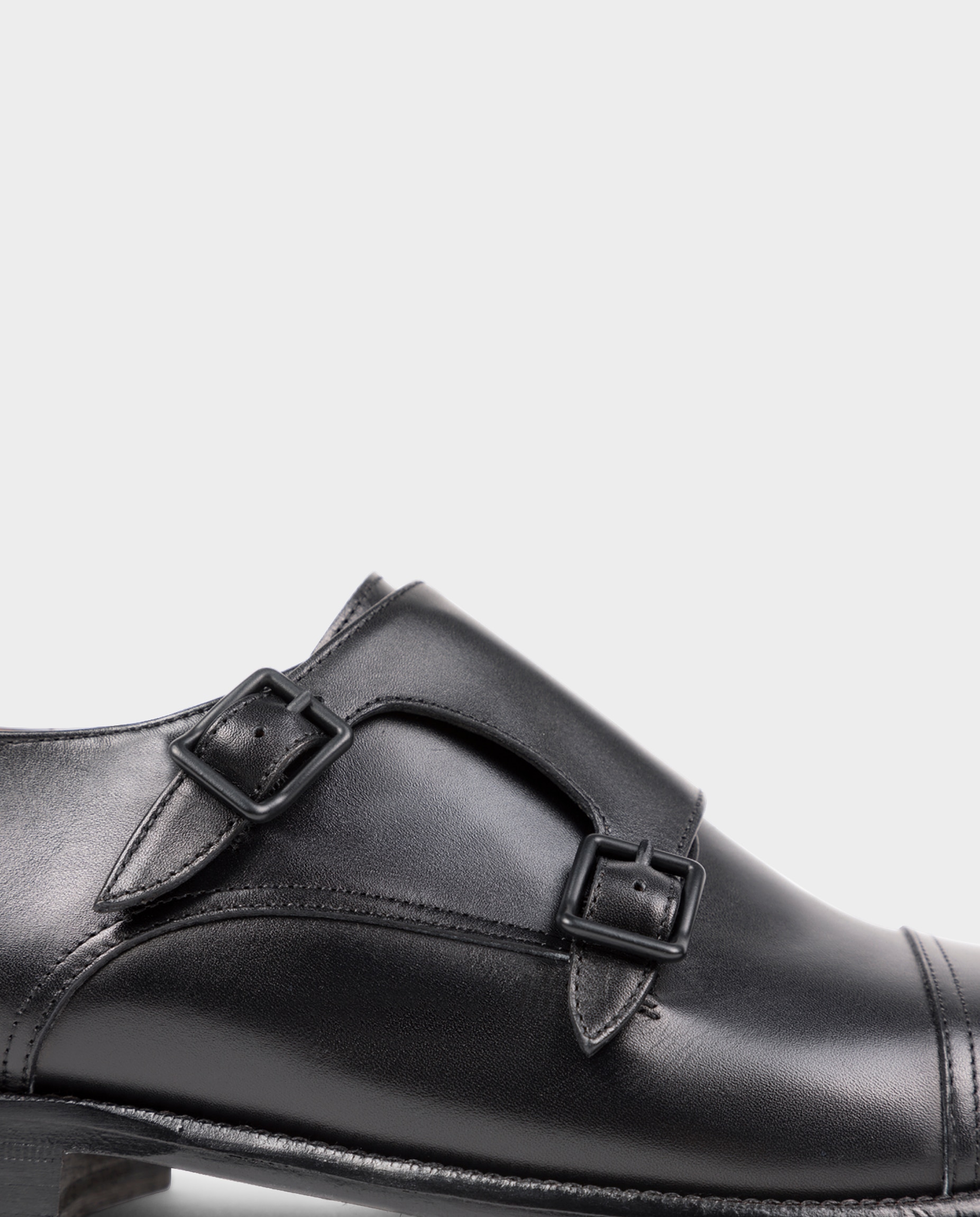 Zapatos monk de hombre de piel - Glent - Negro Negro-4