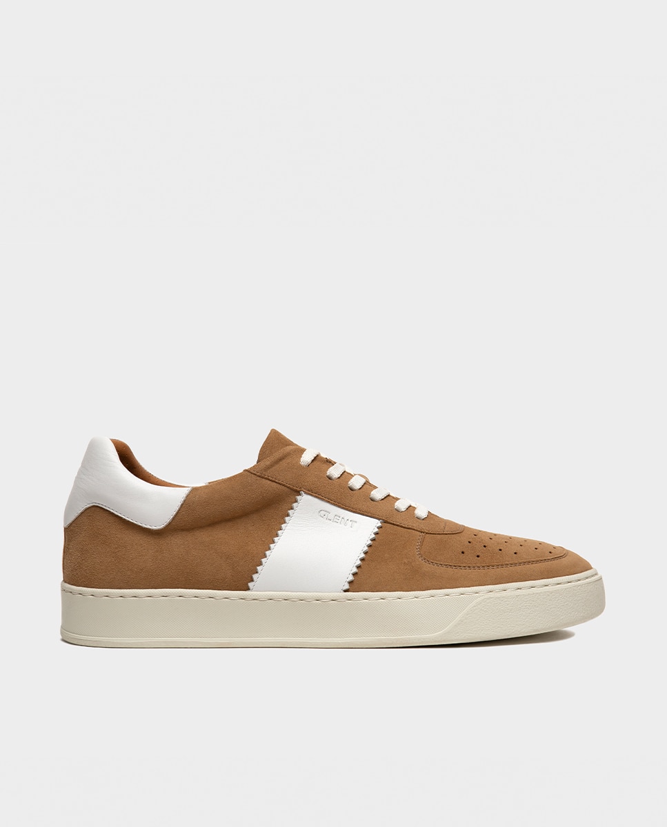 Zapatillas de hombre en piel y ante con suela vibram - Glent - Cuero Cuero-1