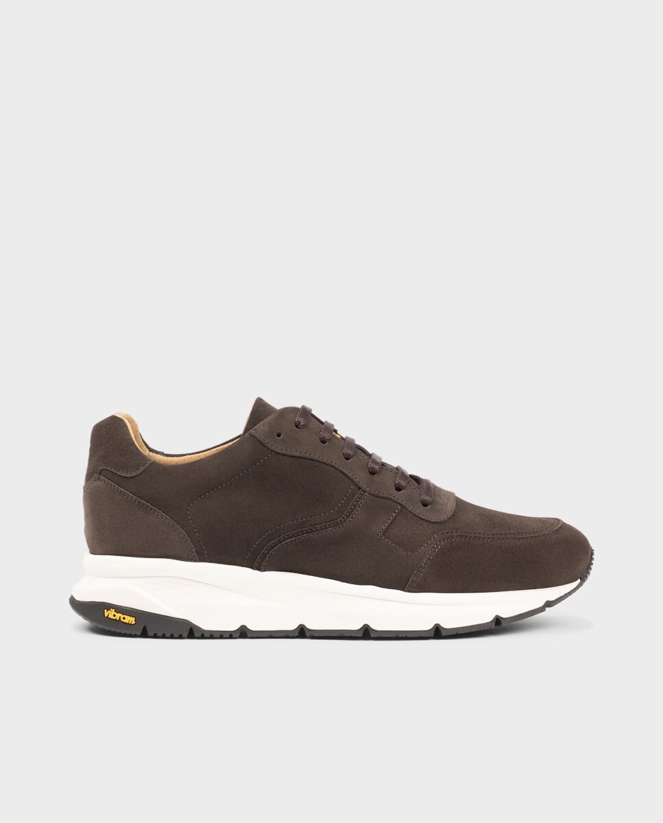 Zapatillas de hombre de piel con cordones - Glent - Marrón oscuro Marrón oscuro-1