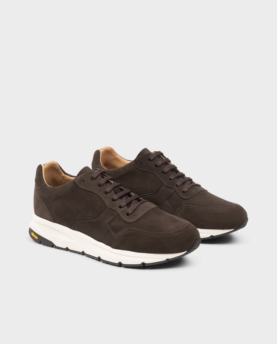 Zapatillas de hombre de piel con cordones - Glent - Marrón oscuro Marrón oscuro-3