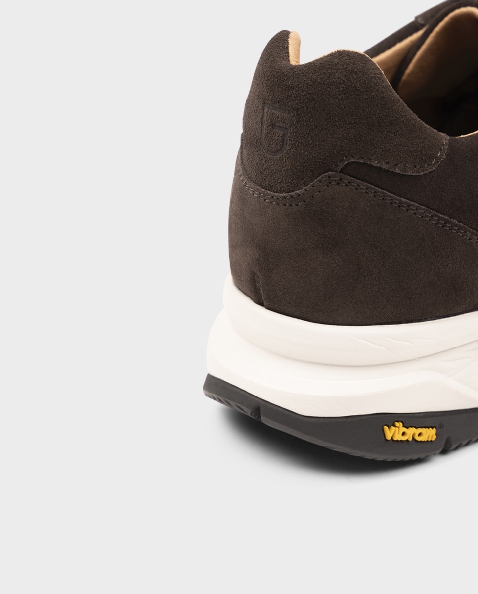 Zapatillas de hombre de piel con cordones ancho especial - Glent - Marrón Marrón-4