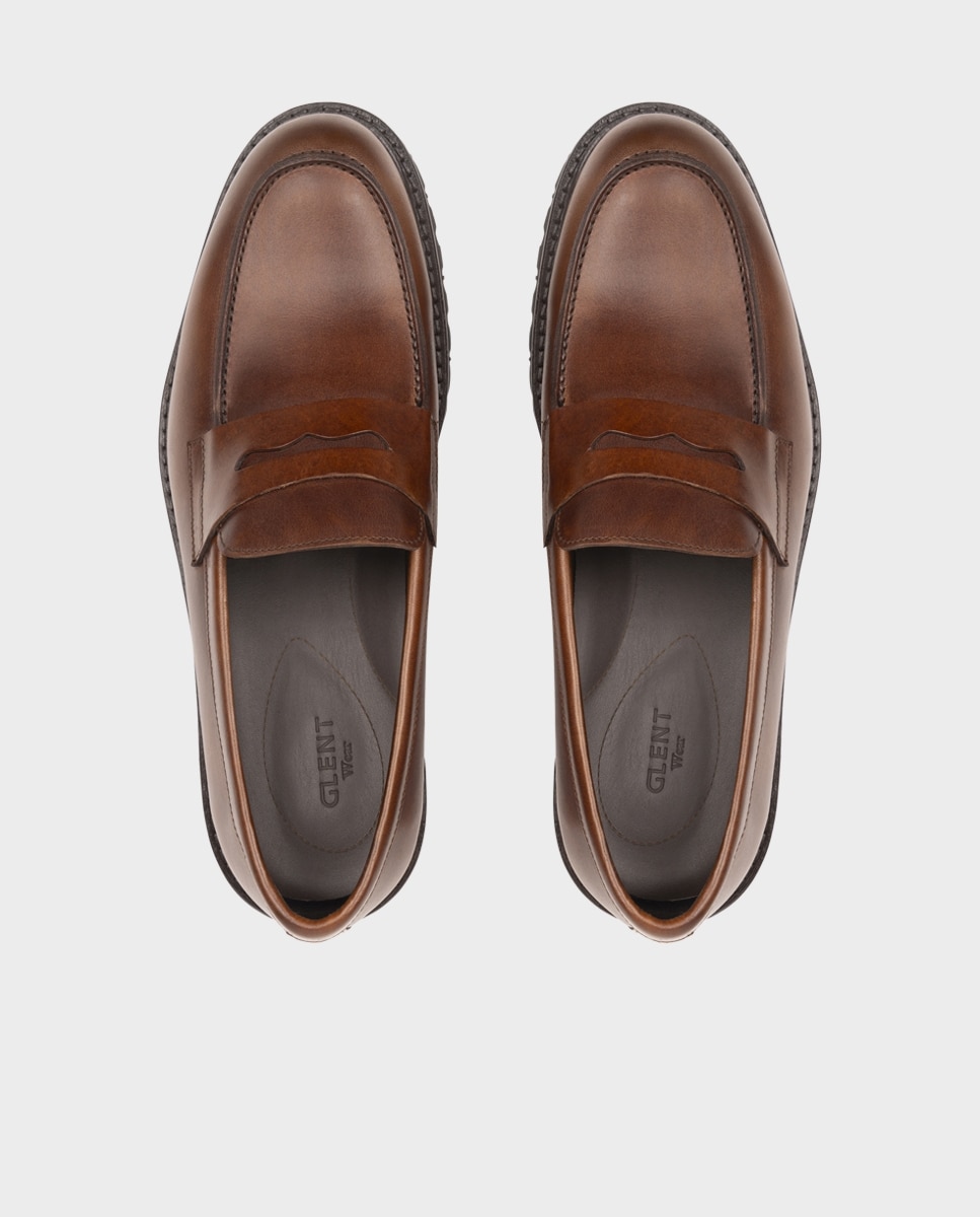 Mocasines track de hombre de piel con antifaz - Glent - Cuero Cuero-3