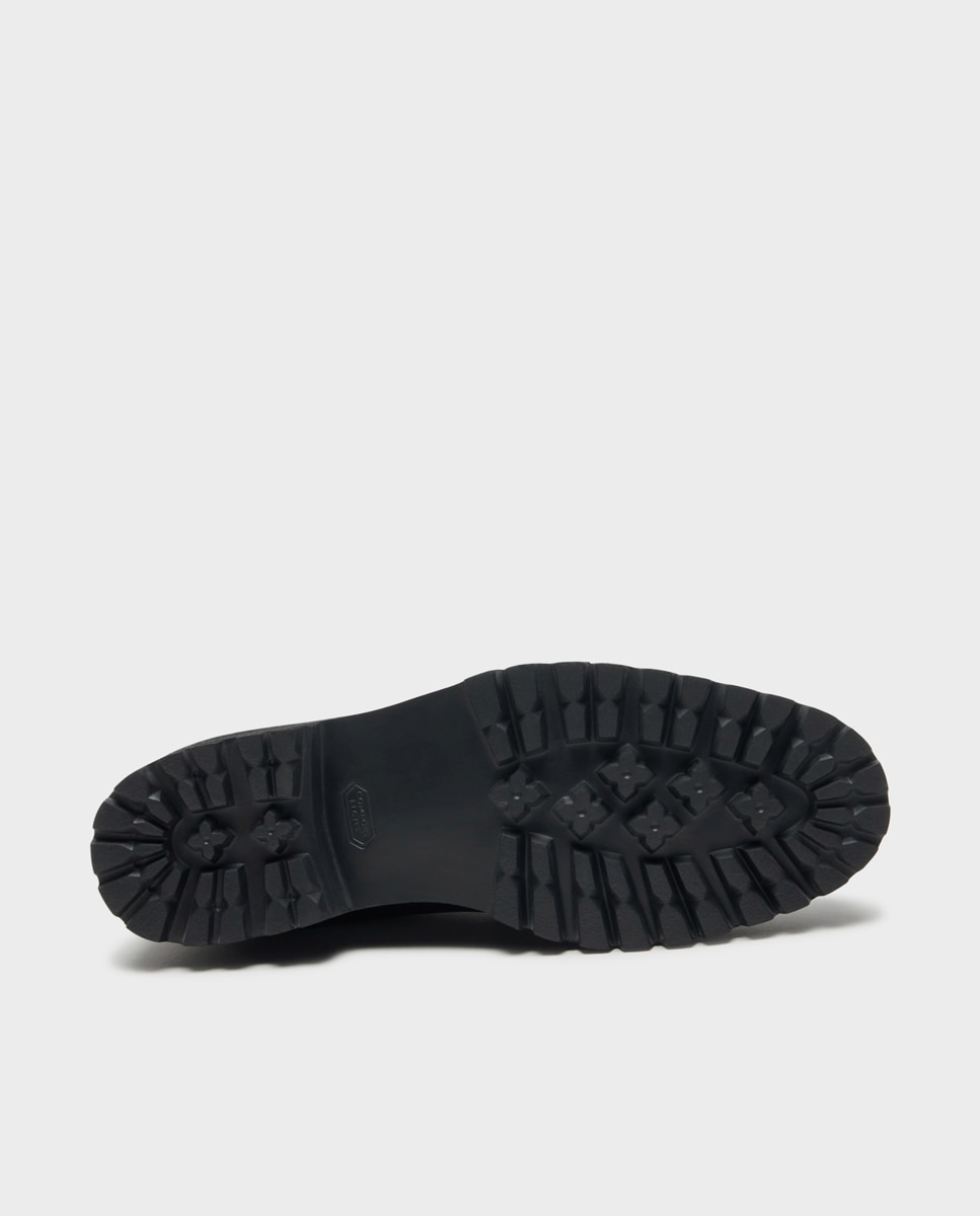 Bluchers de hombre de piel con suela track ancho especial - Glent - Negro Negro-5