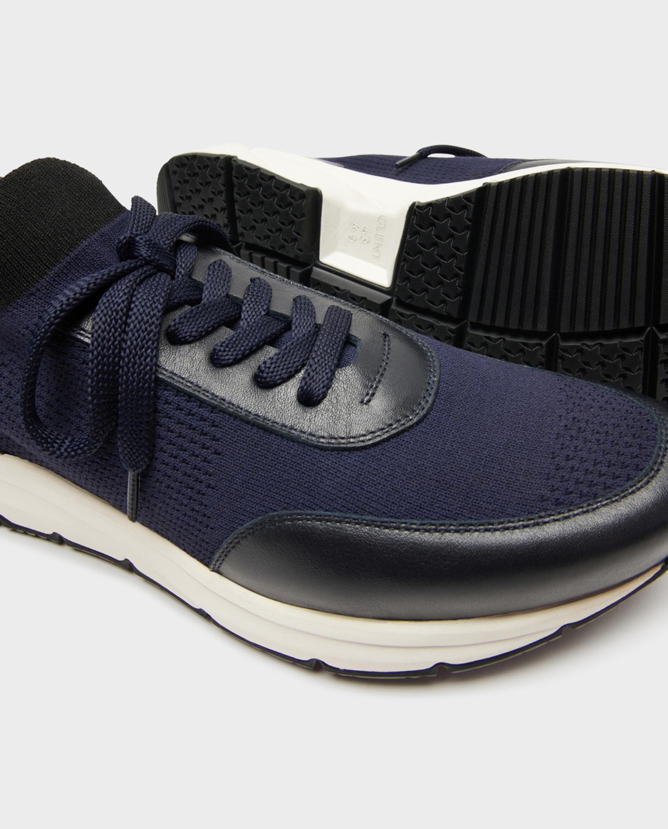 Zapatillas de hombre tipo calcetín con suela vibram - Glent - Azul marino Azul marino-3