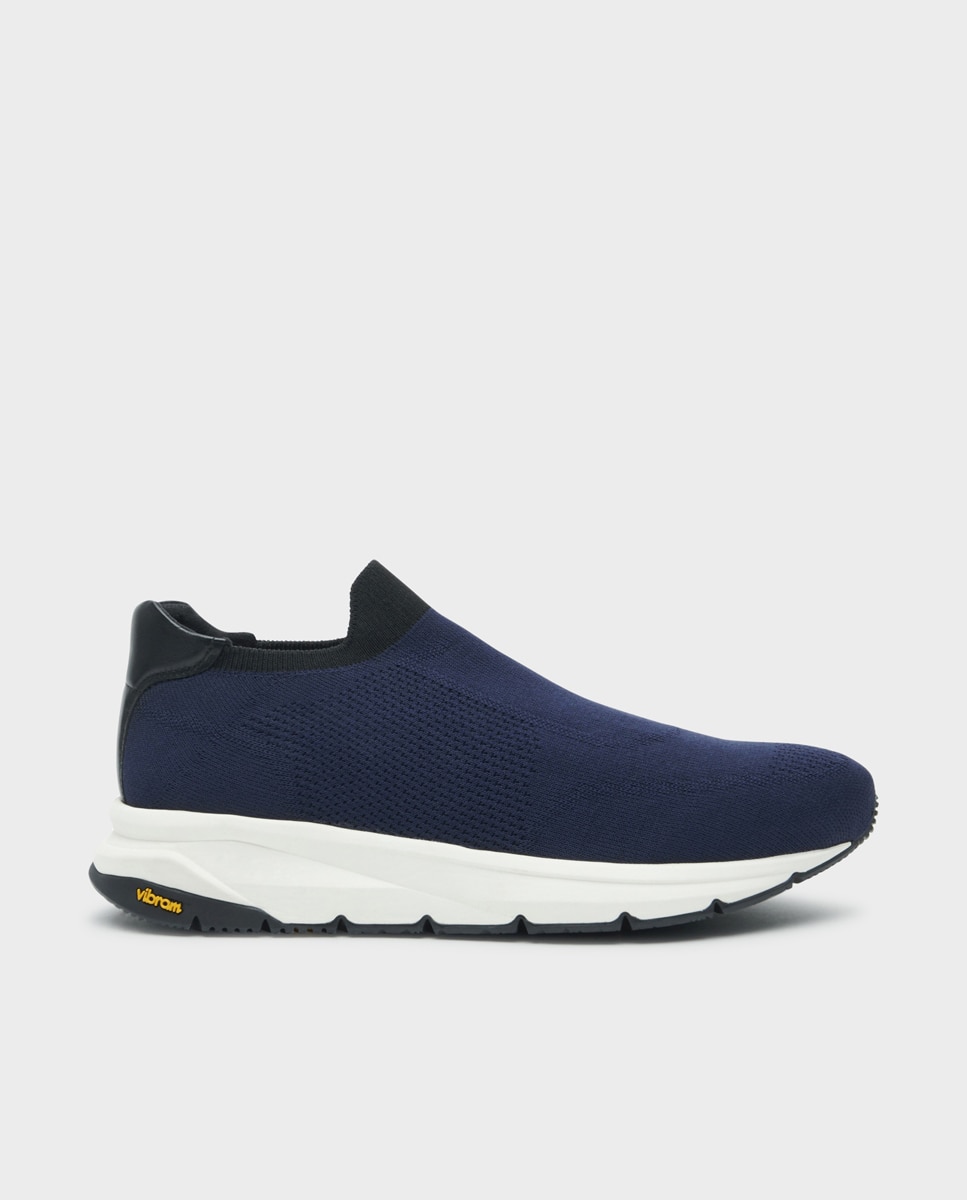 Zapatillas de hombre tipo calcetín con suela vibram - Glent - Azul marino Azul marino-1