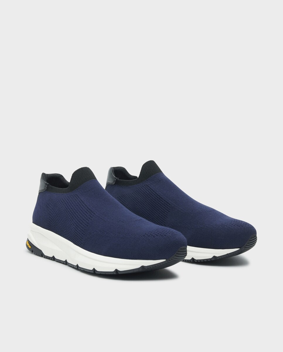 Zapatillas de hombre tipo calcetín con suela vibram - Glent - Azul marino Azul marino-4
