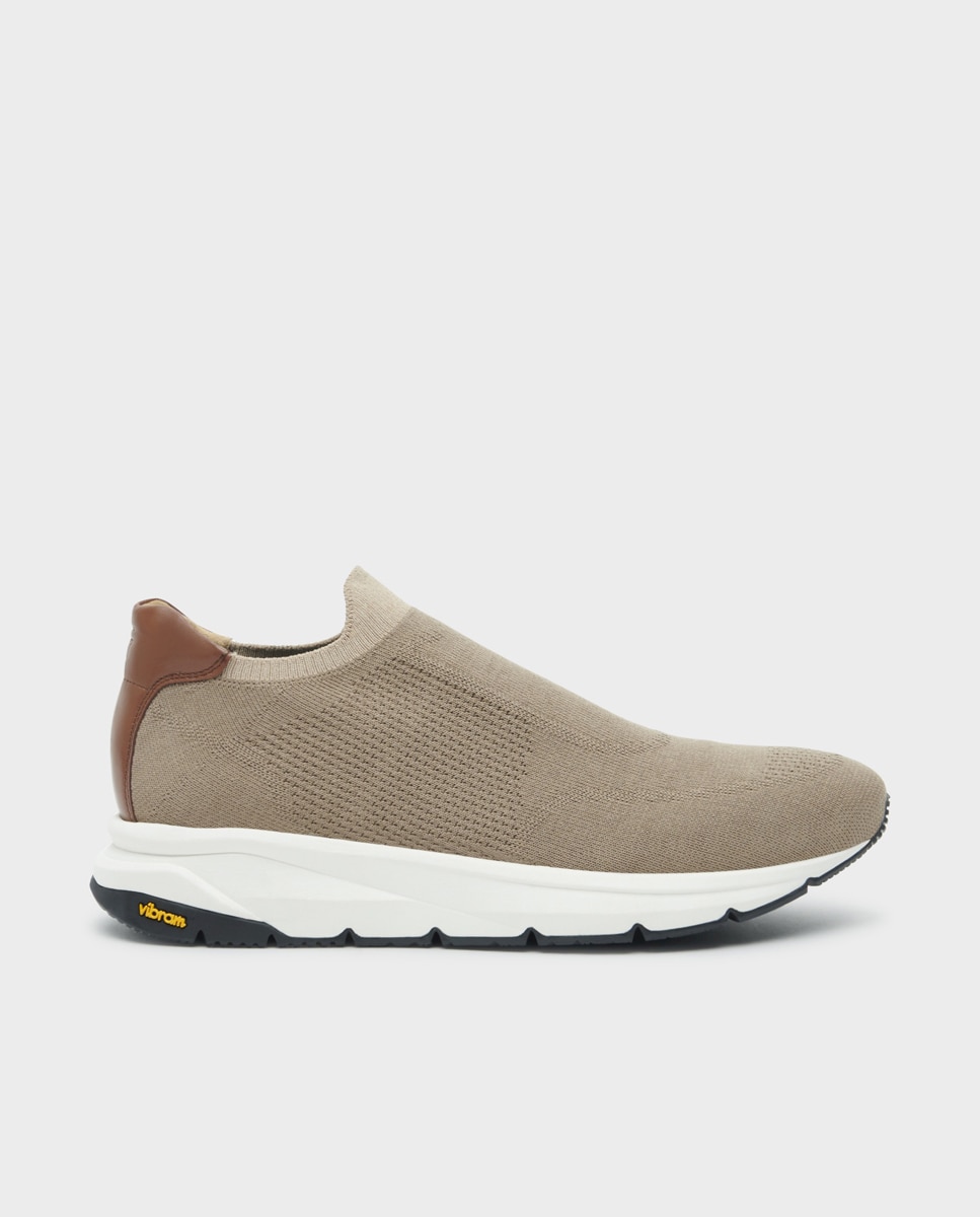 Zapatillas de hombre tipo calcetín con suela vibram - Glent - Marrón Marrón-1