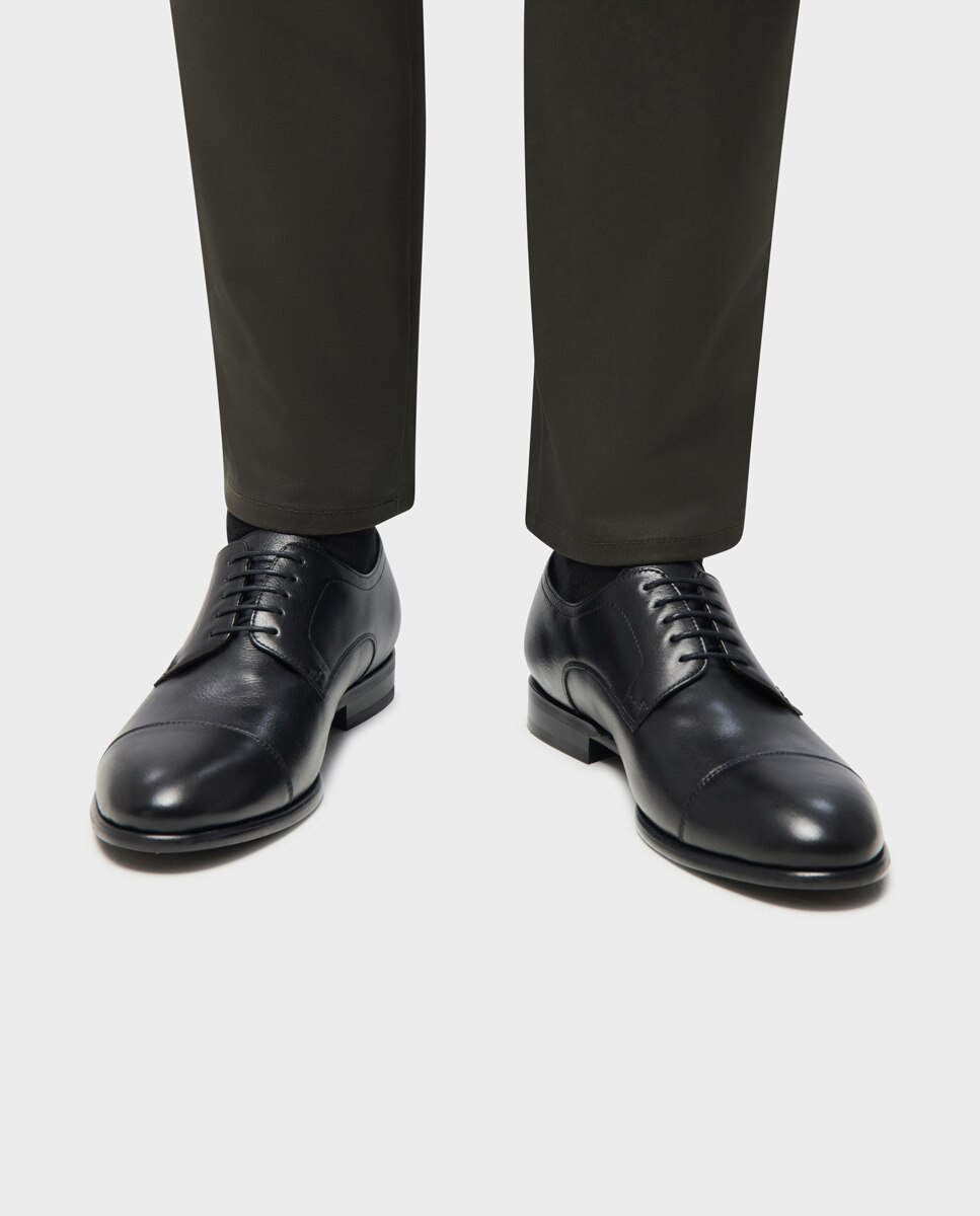 Zapatos de cordones de hombre de piel - Glent - Negro Negro-2