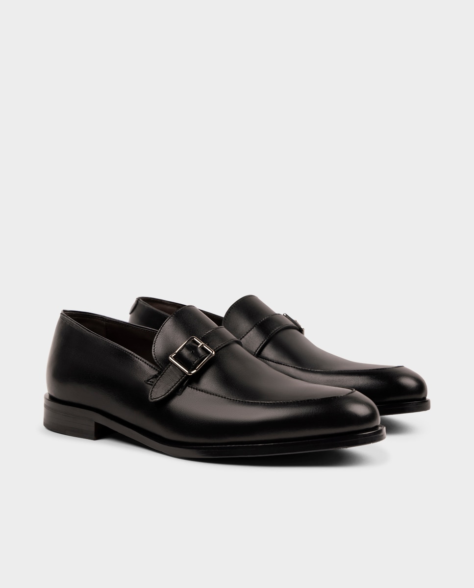 Zapatos monk de hombre de piel - Glent - Negro Negro-4