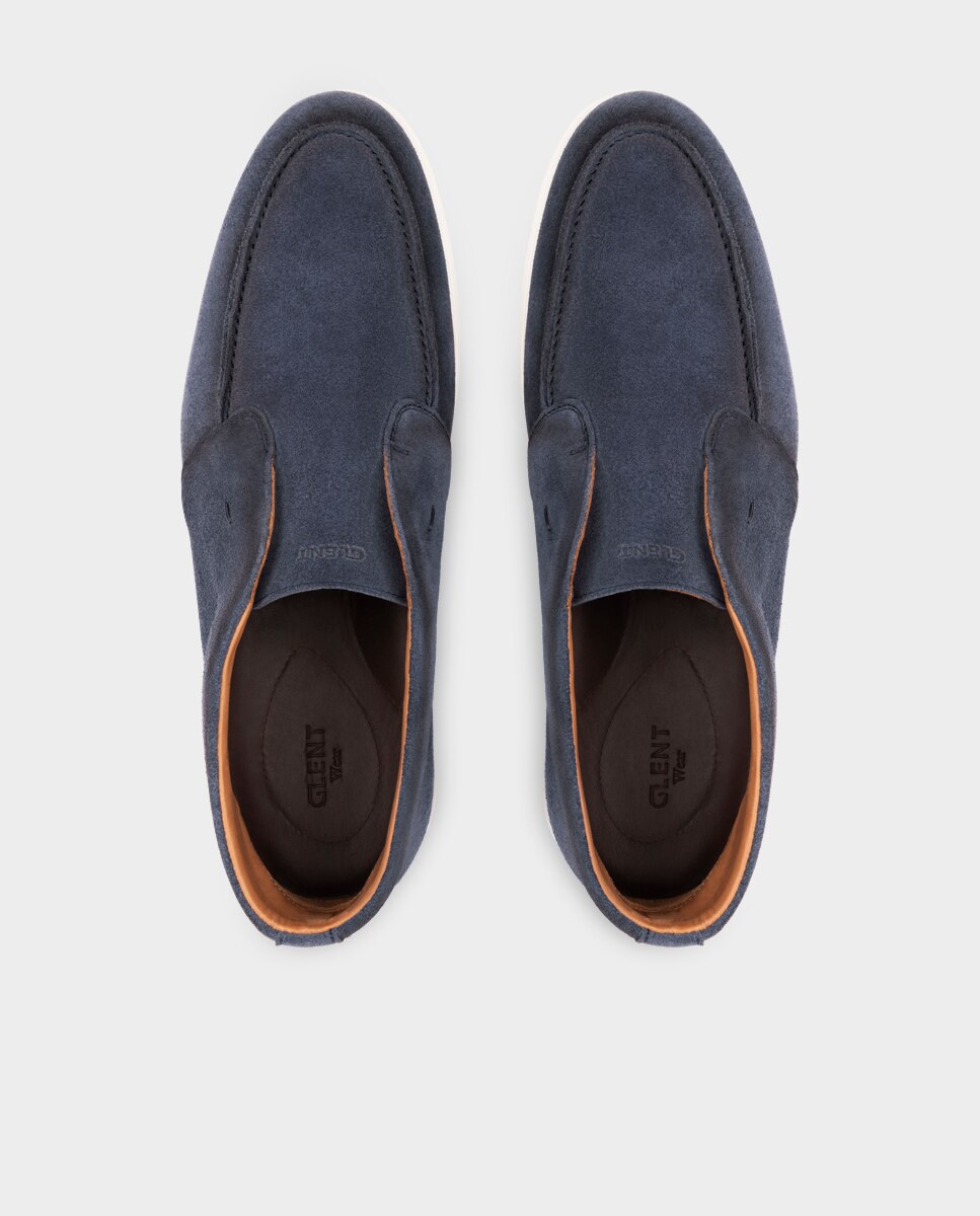 Botines de hombre de piel con suela de goma - Glent - Azul marino Azul marino-2