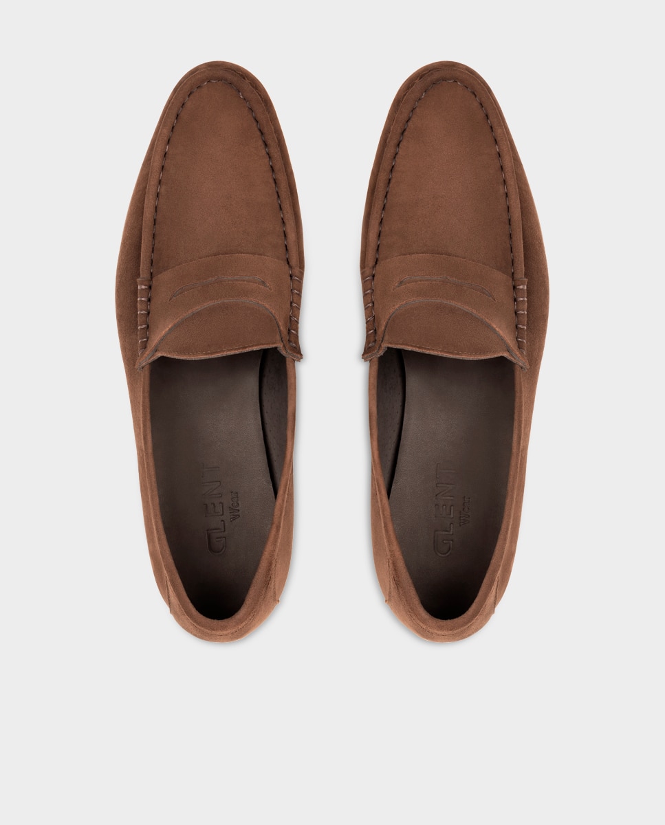 Mocasines con antifaz de hombre de piel ante - Glent - Marrón Marrón-2