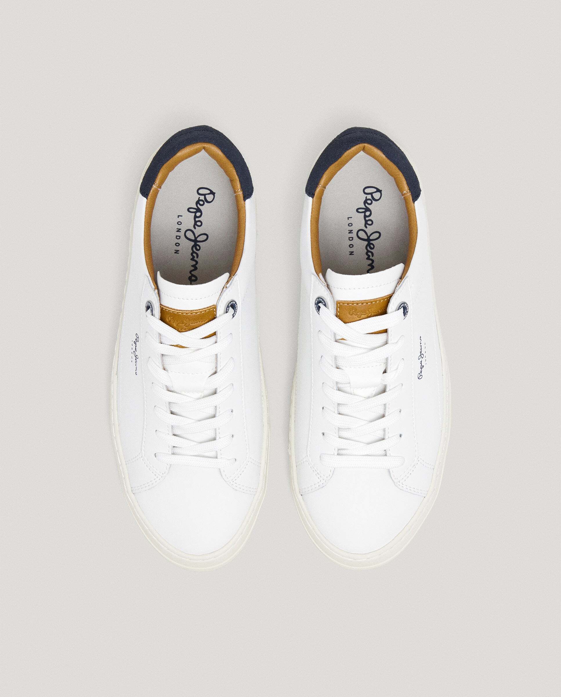 Yogi - Pepe Jeans - zapatillas piel con detalles en ante - Blanco Blanco-3