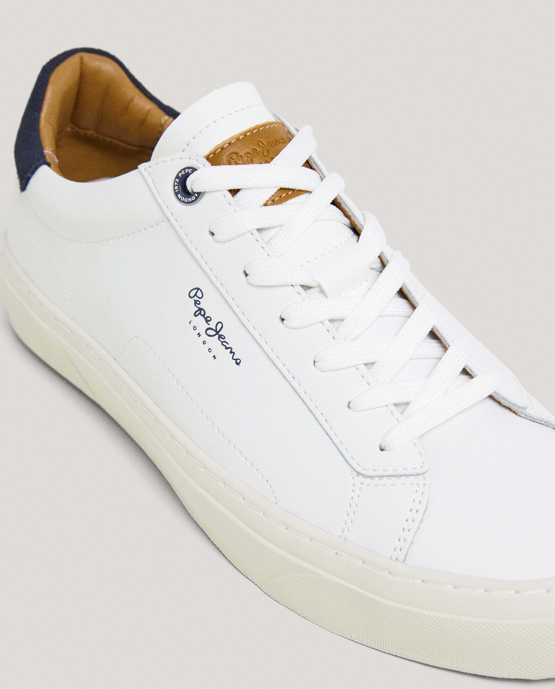 Yogi - Pepe Jeans - zapatillas piel con detalles en ante - Blanco Blanco-5