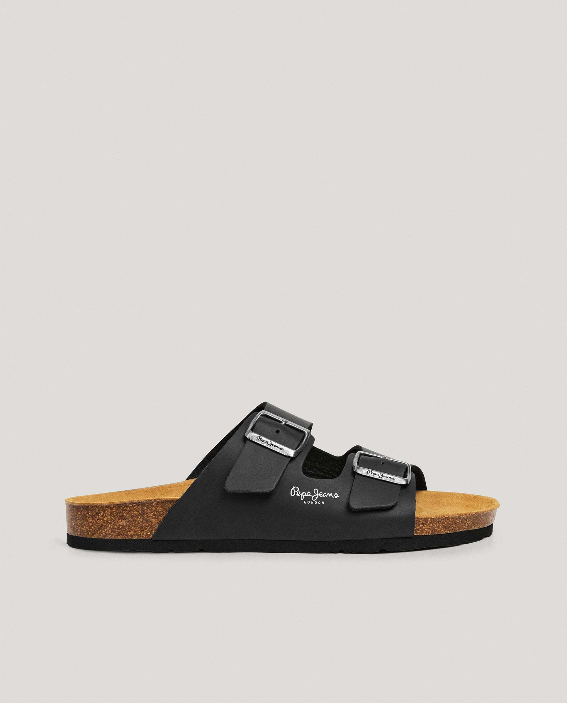 Imagen 0 de Sandalias de hombre con doble hebilla Negro