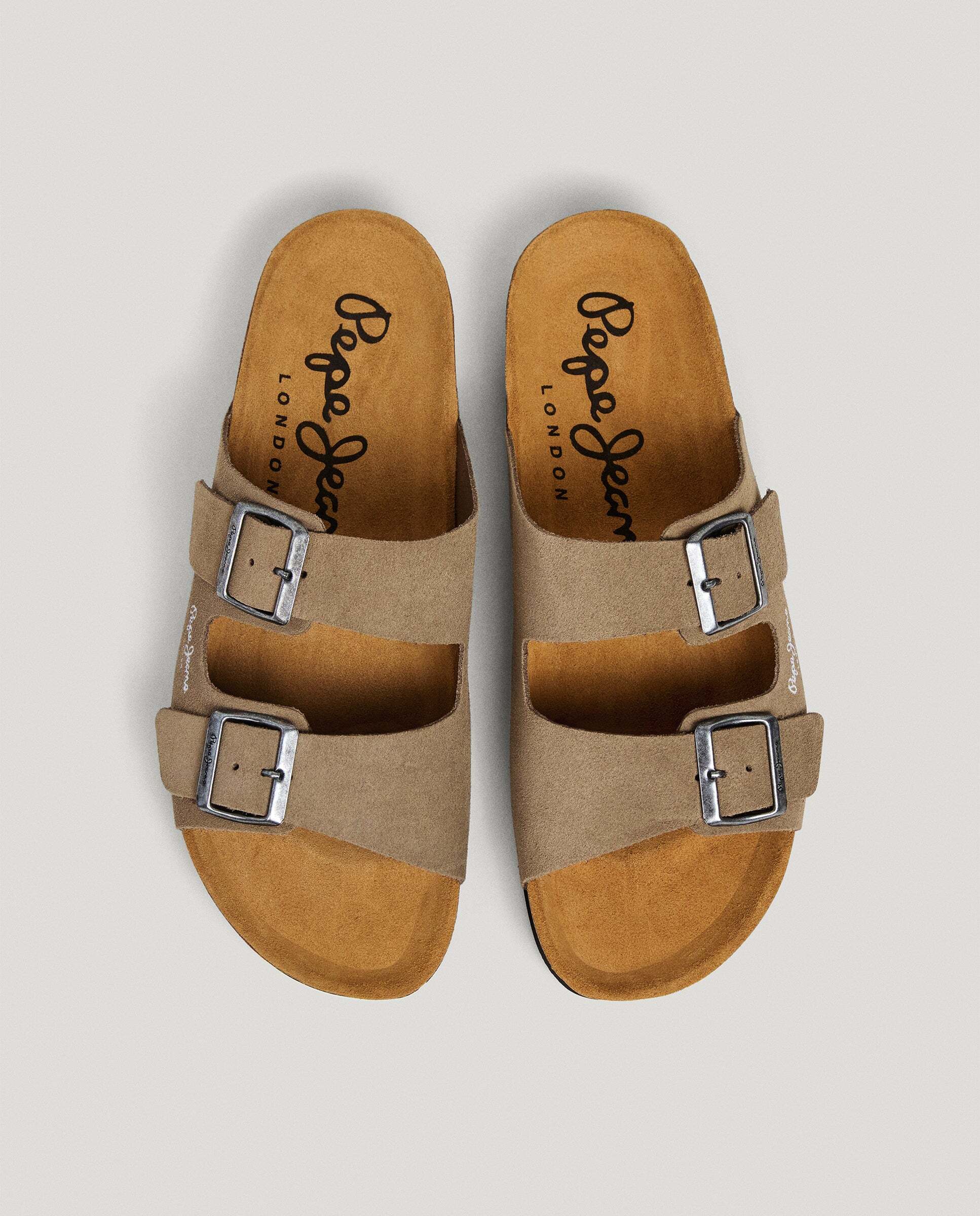 Sandalias de hombre ante con doble hebilla - Pepe Jeans - Natural Natural-3