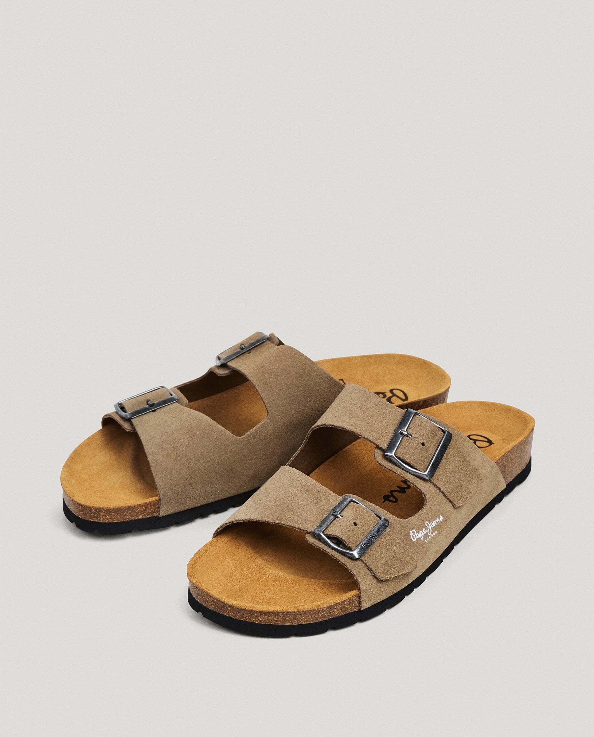 Sandalias de hombre ante con doble hebilla - Pepe Jeans - Natural Natural-2