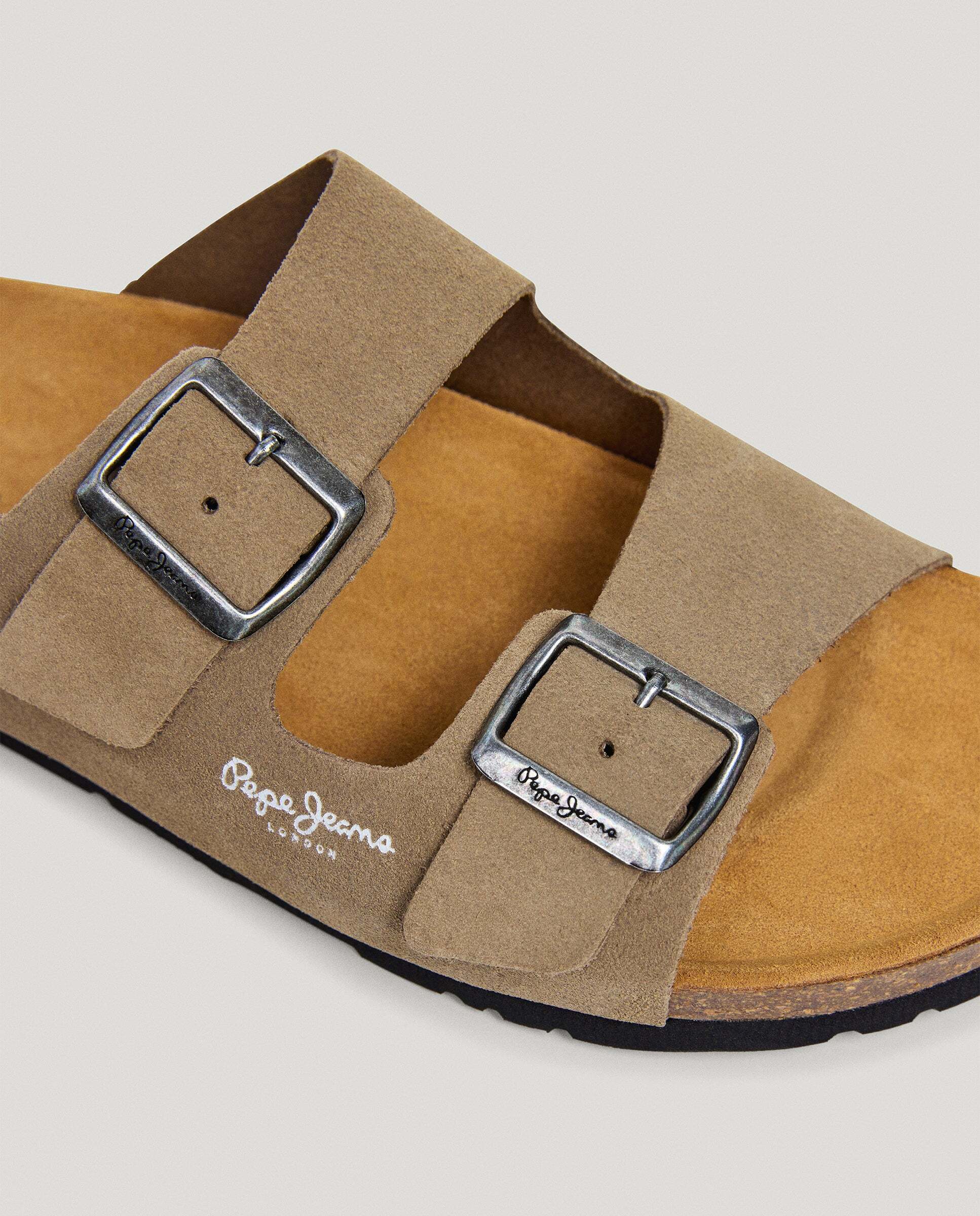 Sandalias de hombre ante con doble hebilla - Pepe Jeans - Natural Natural-5