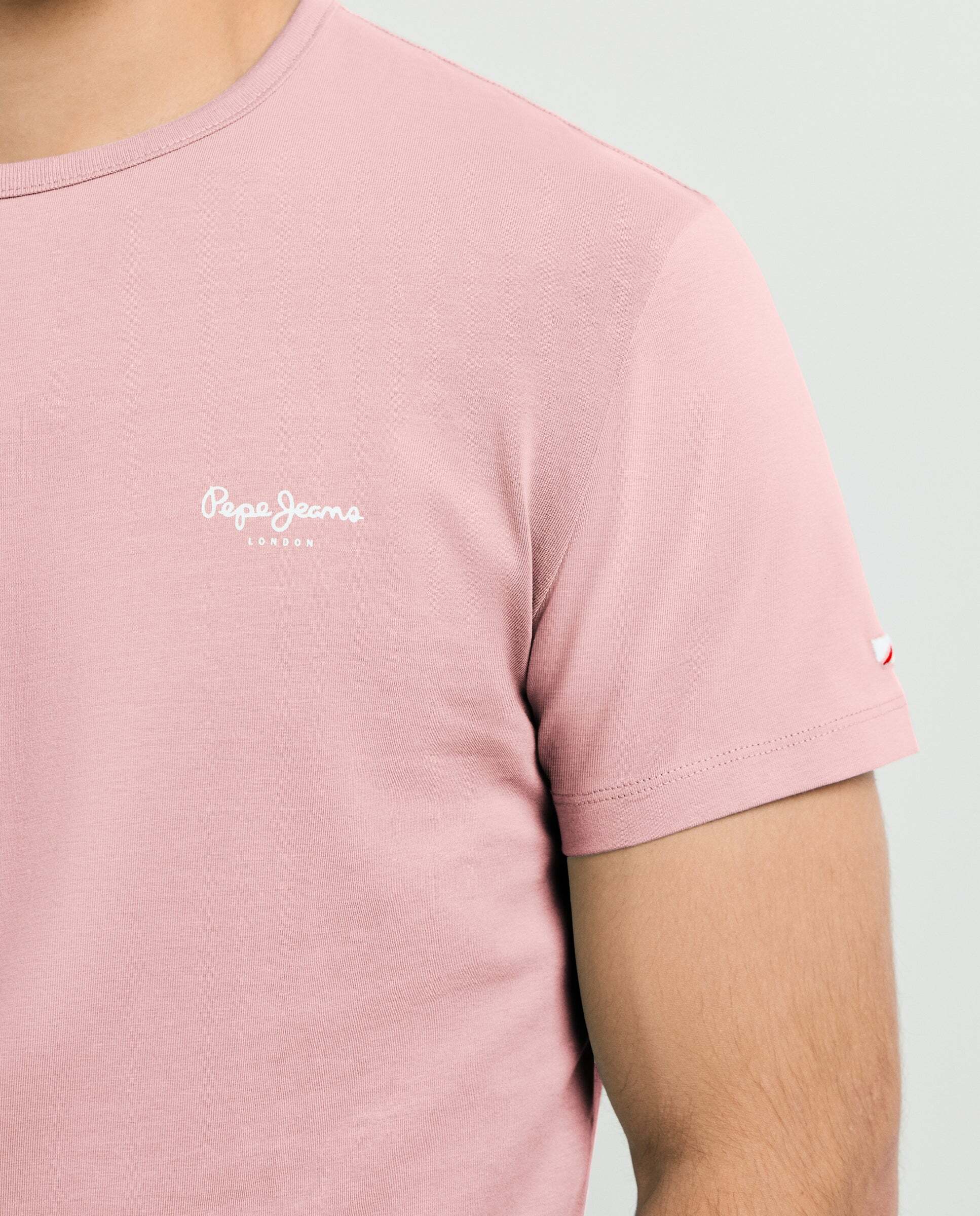 Camiseta de hombre ajustada con logotipo - Pepe Jeans - Rosa claro Rosa claro-4