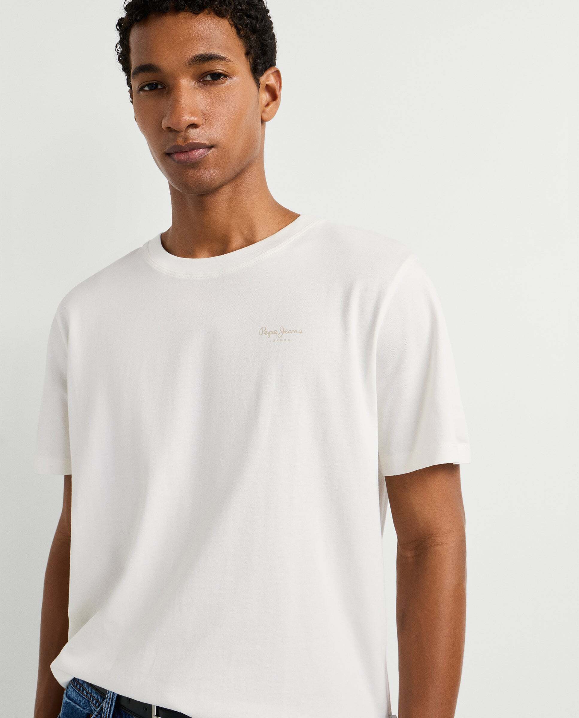 Imagen 4 de Camiseta de hombre logo estampado fit regular - Pepe Jeans - Blanco roto Blanco roto