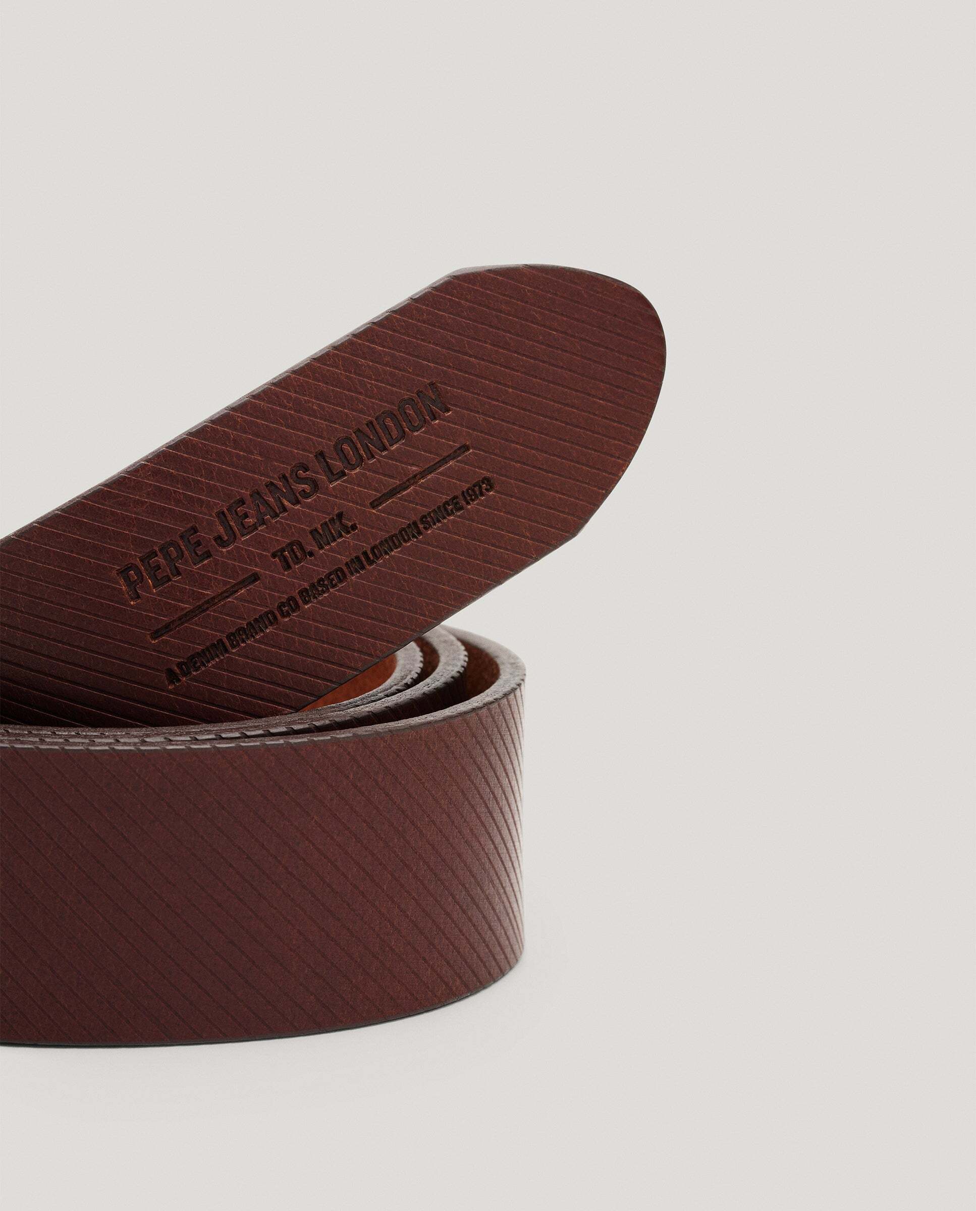 Cinturón de hombre 100% piel logo en relieve - Pepe Jeans - Marrón Marrón-2