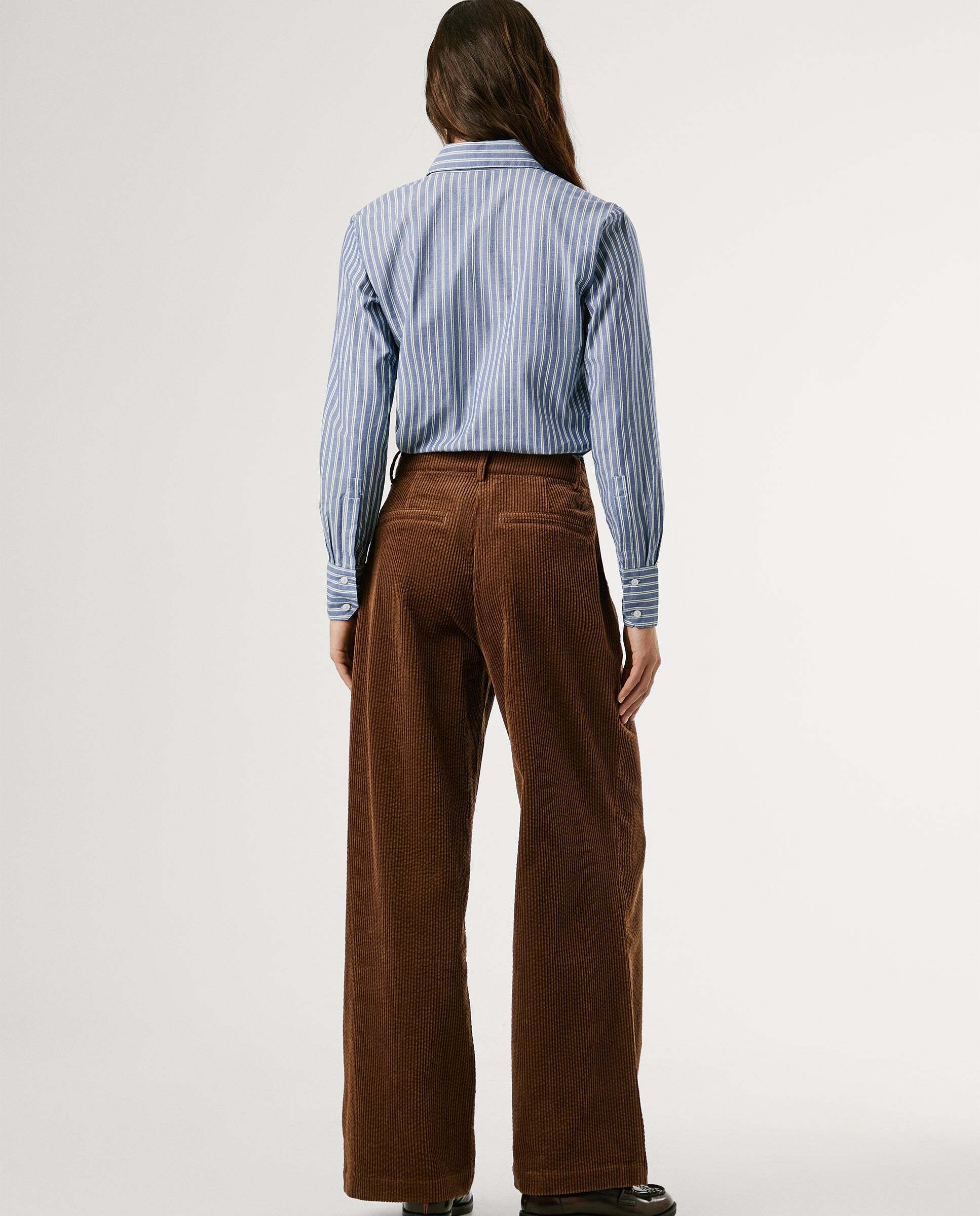Pantalón de mujer de pana fit recto - Pepe Jeans - Marrón Marrón-4