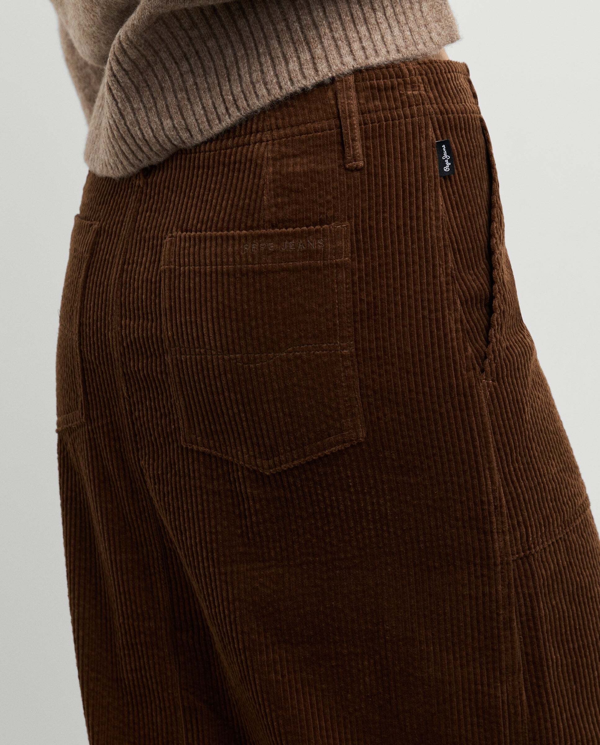 Falda de mujer midi de pana - Pepe Jeans - Marrón Marrón-4