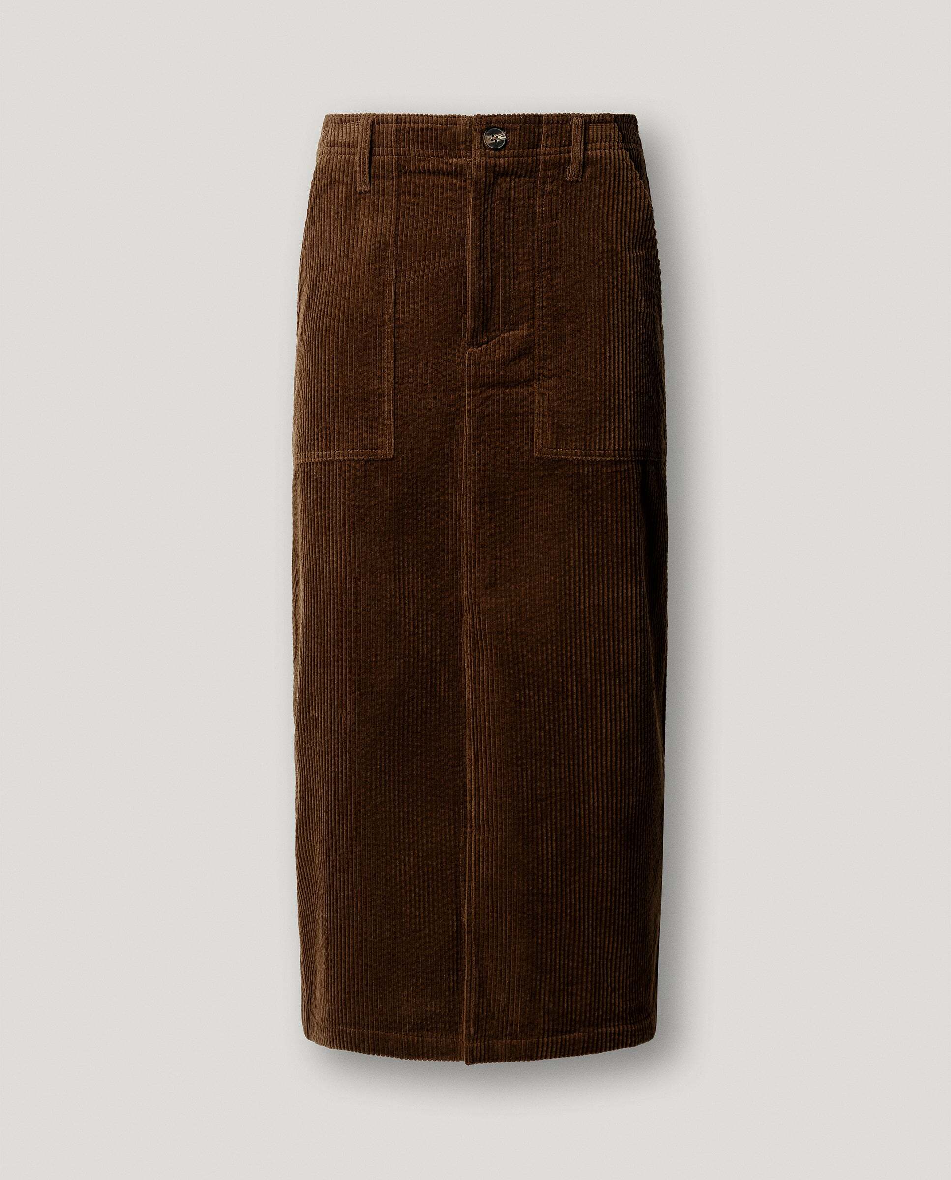 Falda de mujer midi de pana - Pepe Jeans - Marrón Marrón-6