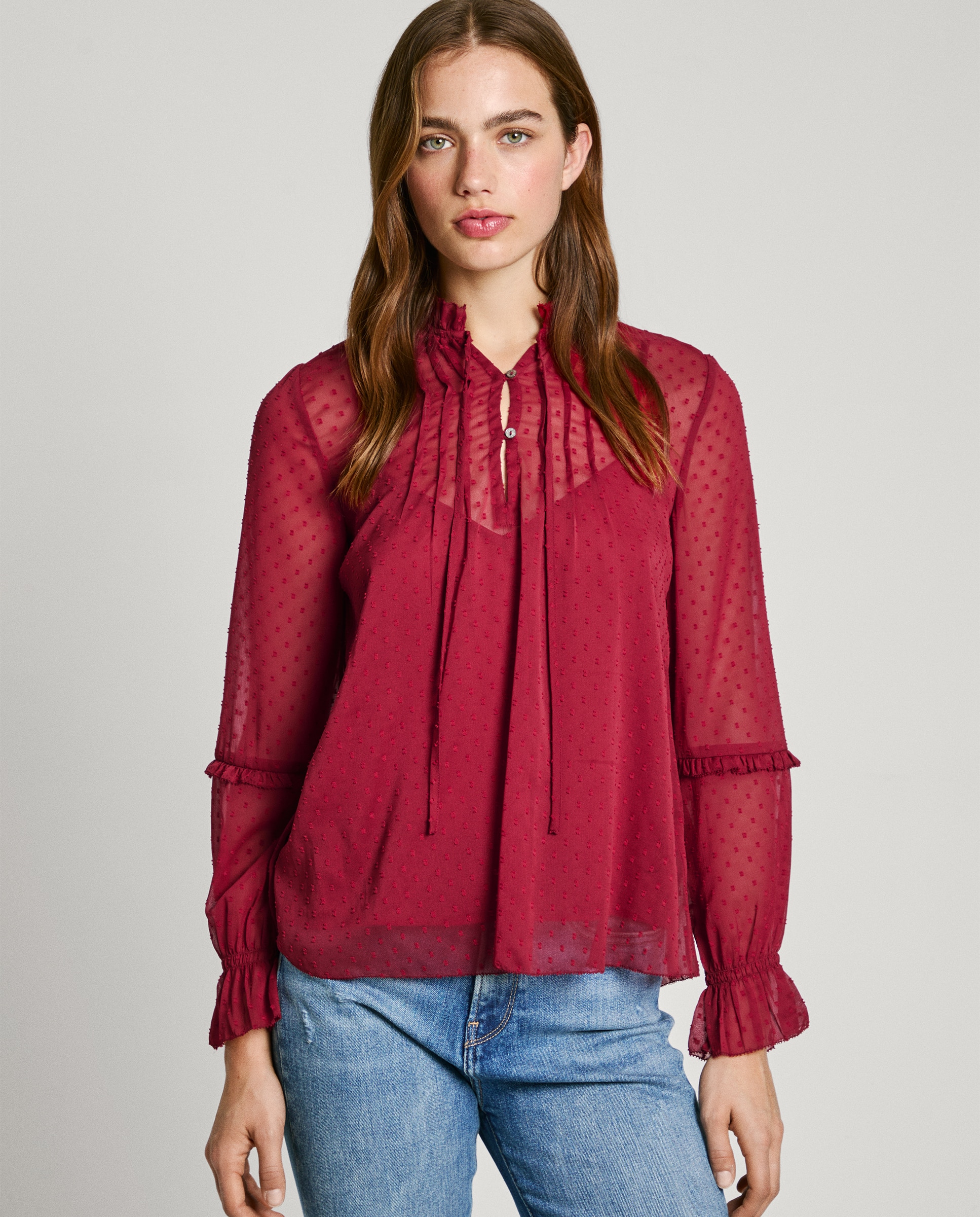 Camisa roja mujer el corte fashion ingles