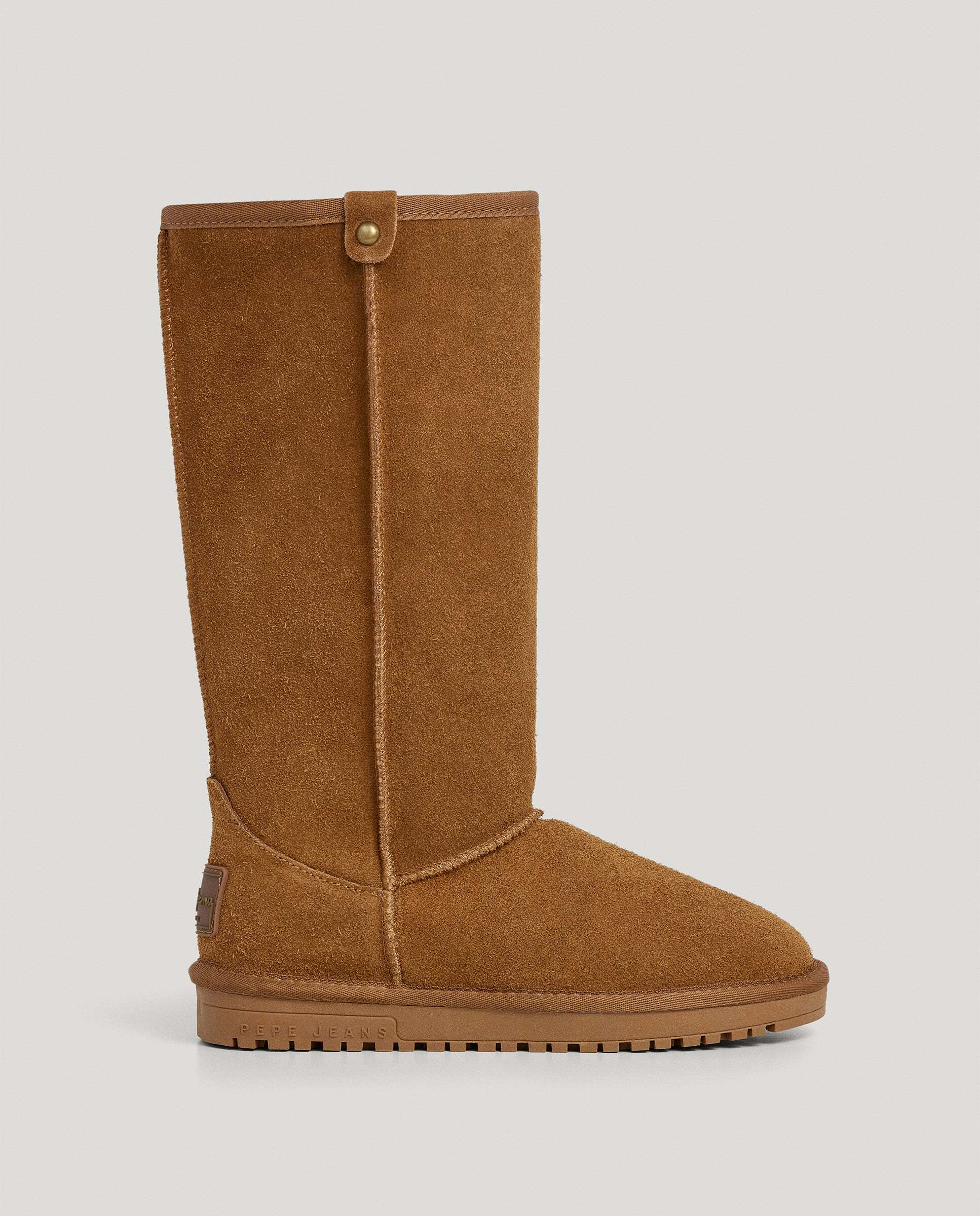 Bota con pelo de mujer de ante - Pepe Jeans - Marrón Marrón-1