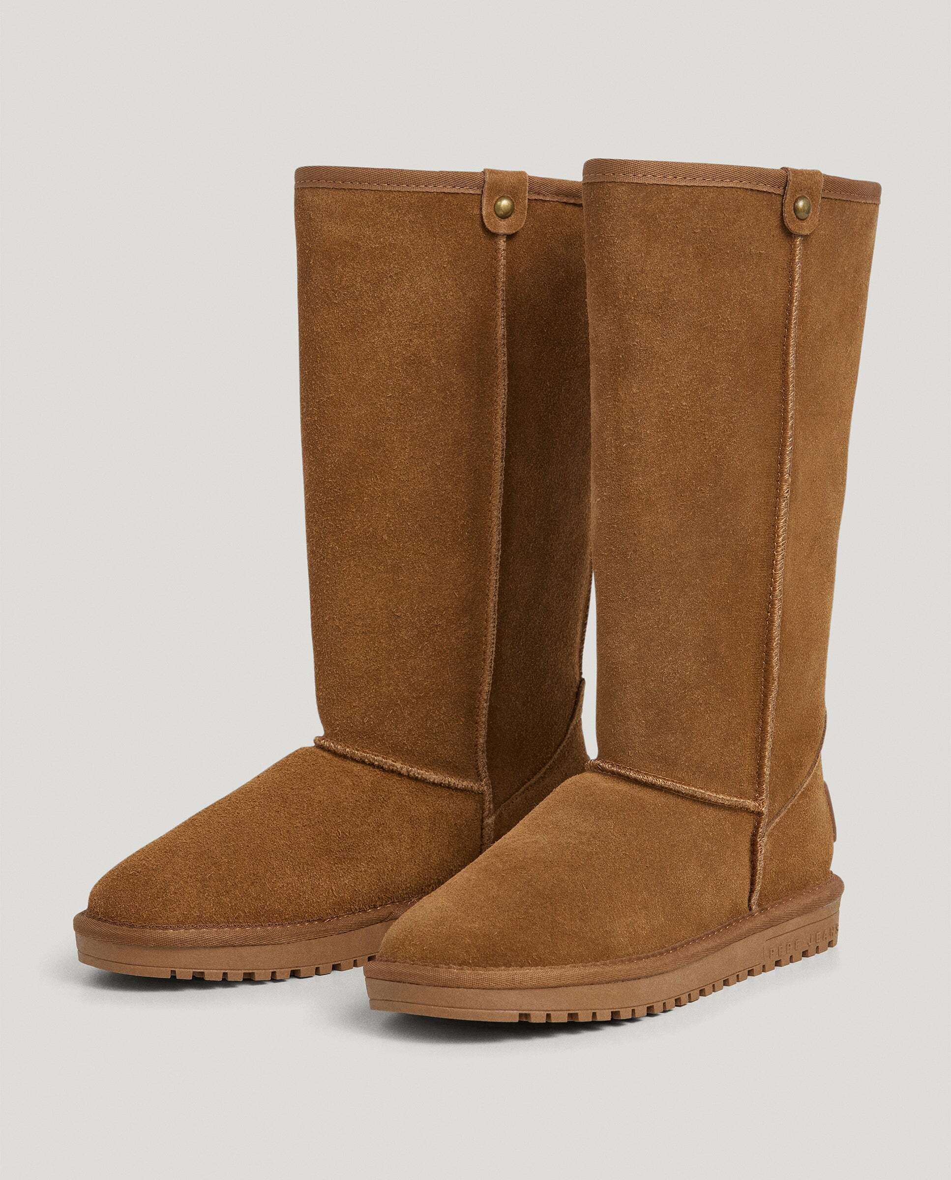 Bota con pelo de mujer de ante - Pepe Jeans - Marrón Marrón-3