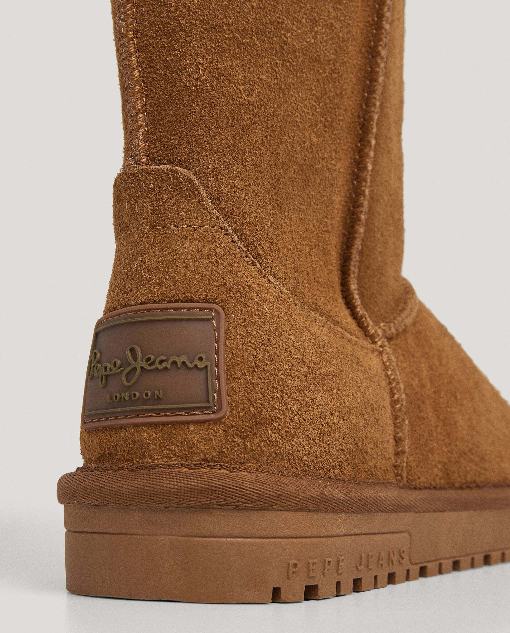Bota con pelo de mujer de ante - Pepe Jeans - Marrón Marrón-5