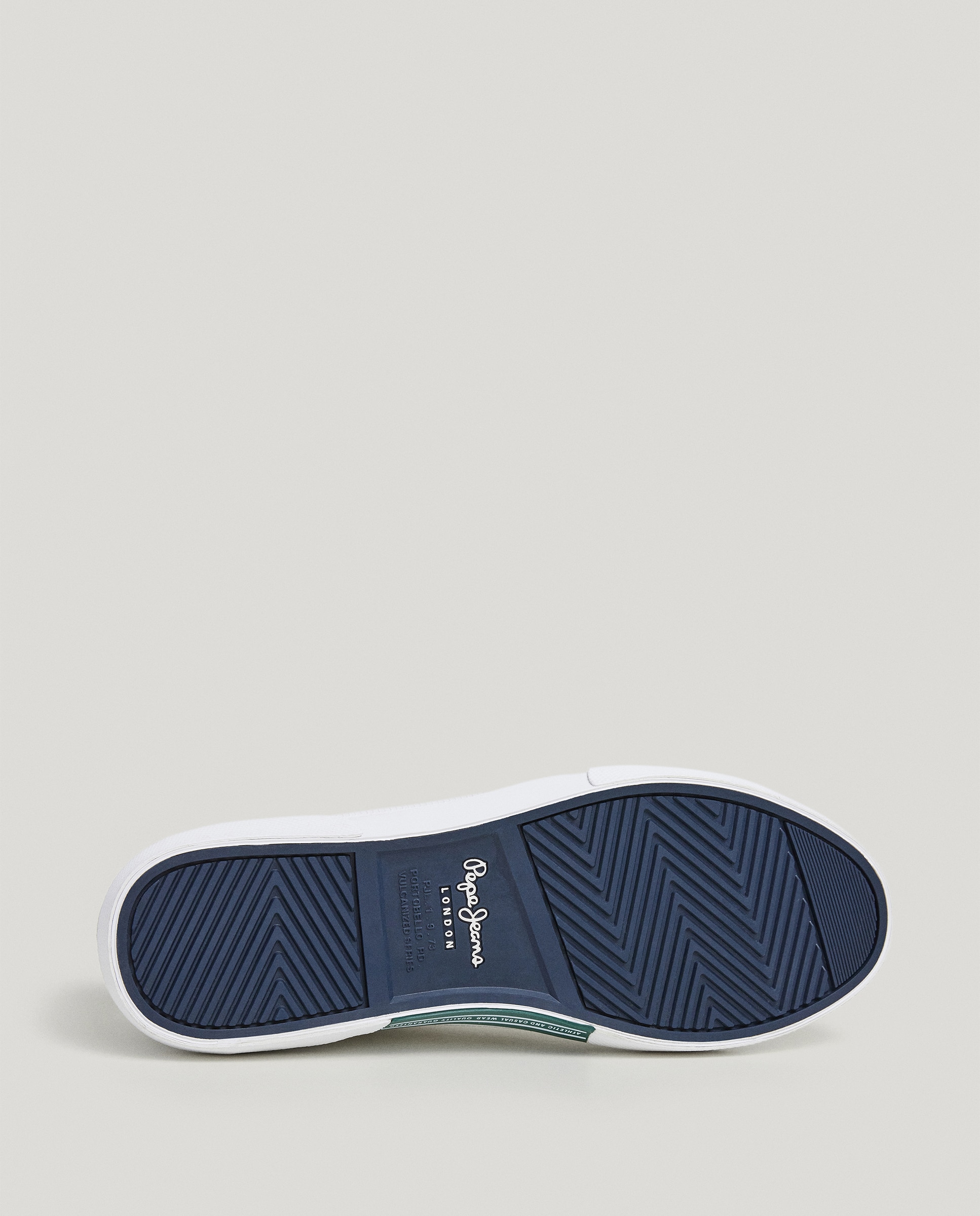 Zapatilla de corte bajo con suela vulcanizada y detalles en contraste de color. - Pepe Jeans - Blanco / Verde Blanco / Verde-6