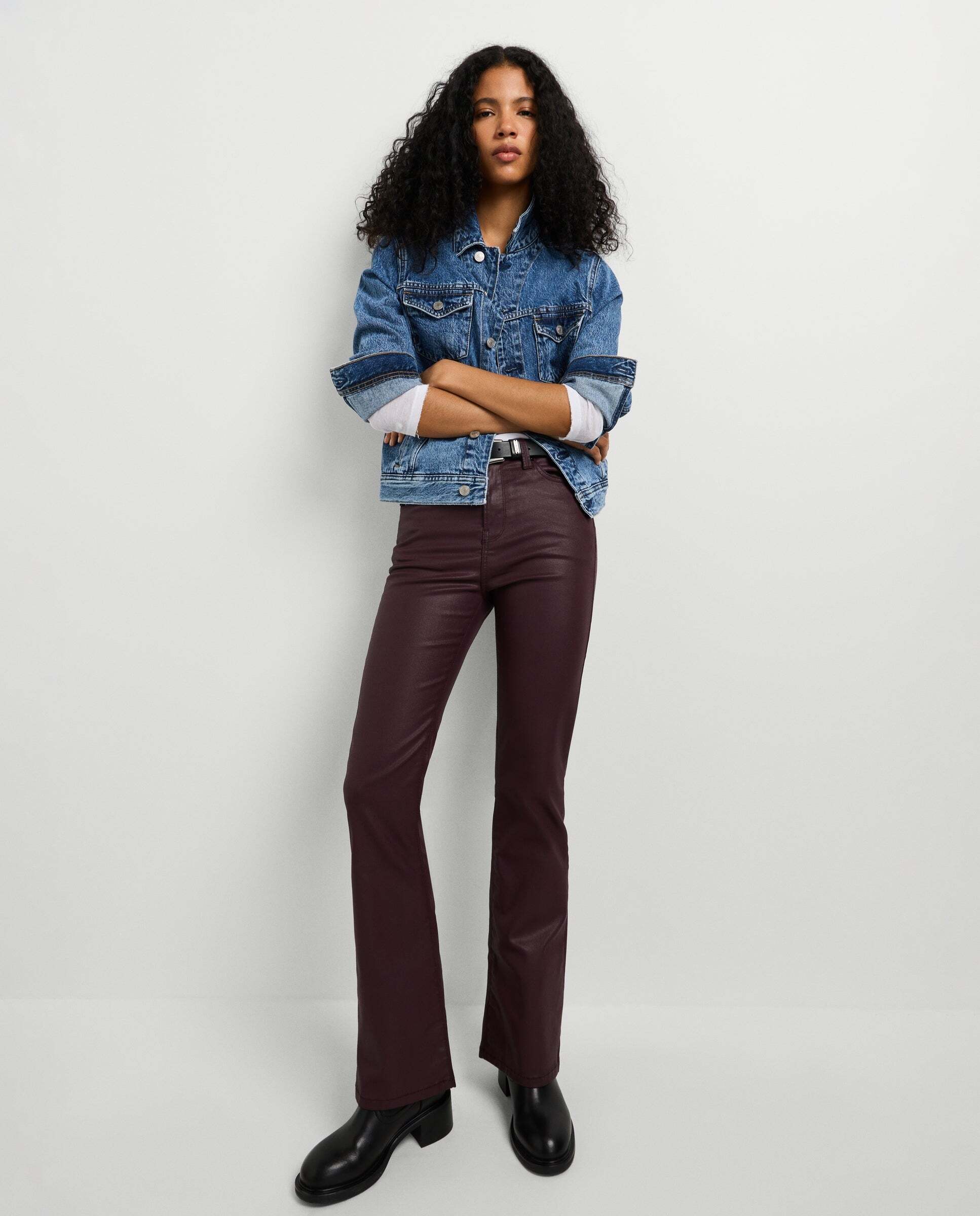 Vaquero de mujer fit flare tiro alto - Pepe Jeans - Burdeos Burdeos-2