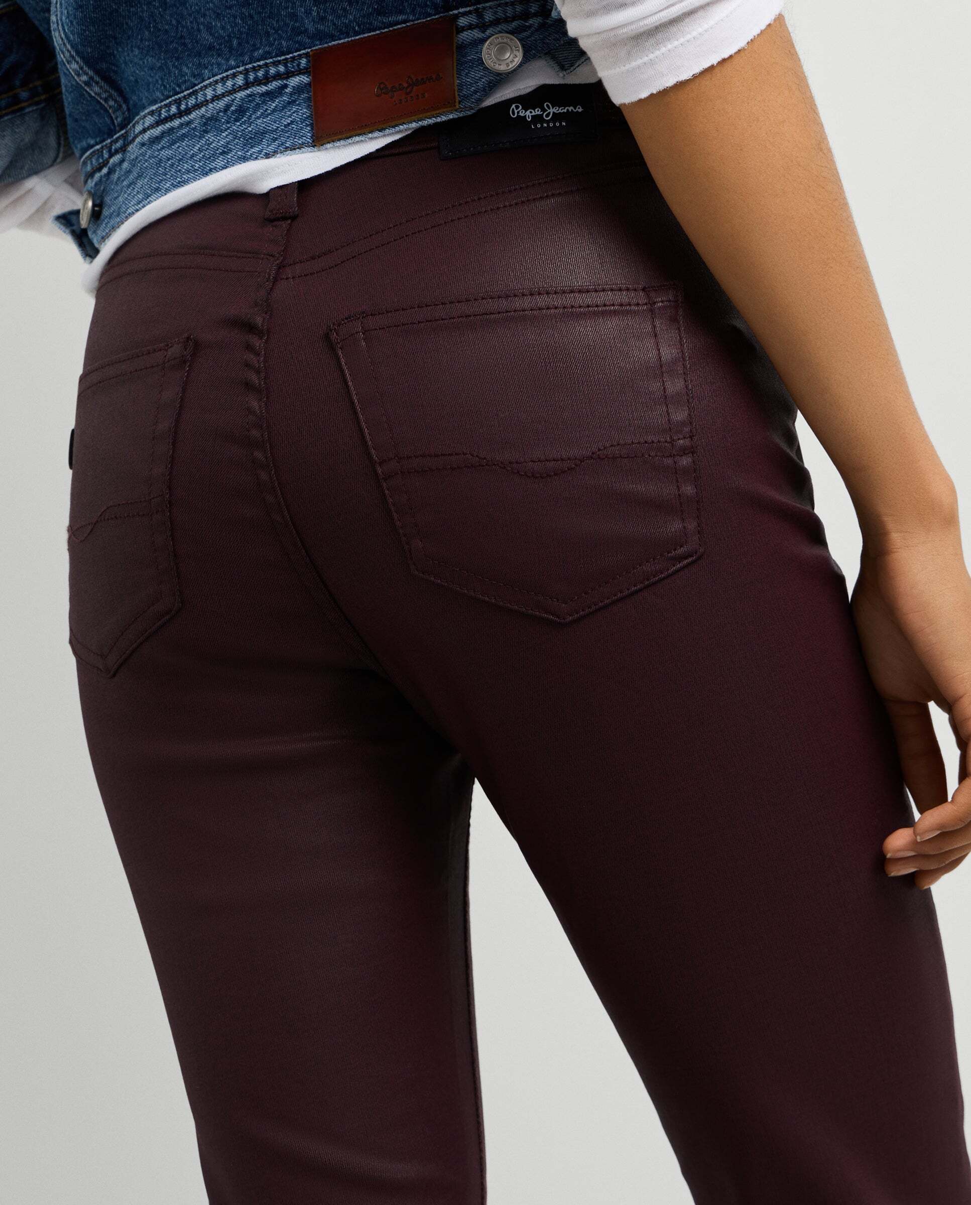 Vaquero de mujer fit flare tiro alto - Pepe Jeans - Burdeos Burdeos-4