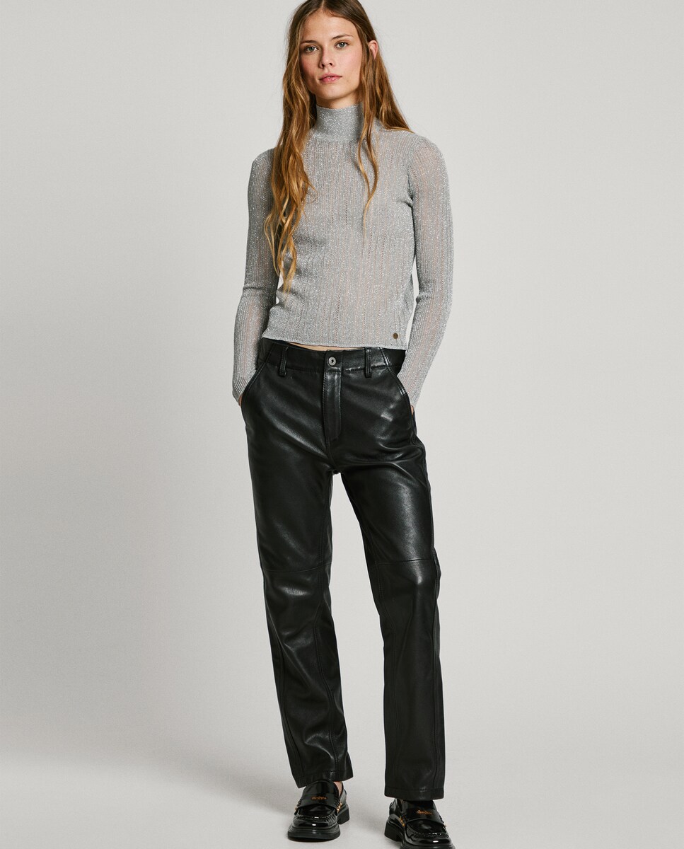 Ropa Pantalones Cuero El Corte Ingles Pantalón Recto De Mujer 100